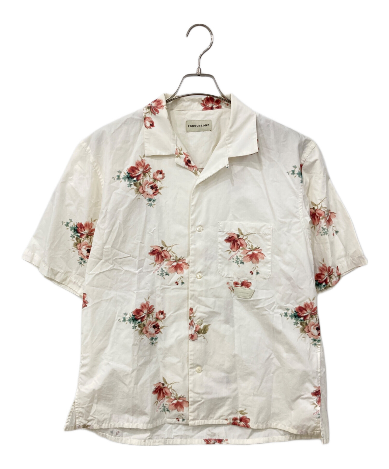 FORSOMEONEフォーサムワン　forsomeone シャツ　アロハ半袖 中古・古着通販】FORSOMEONE (フォーサムワン) 半袖シャツ ホワイト