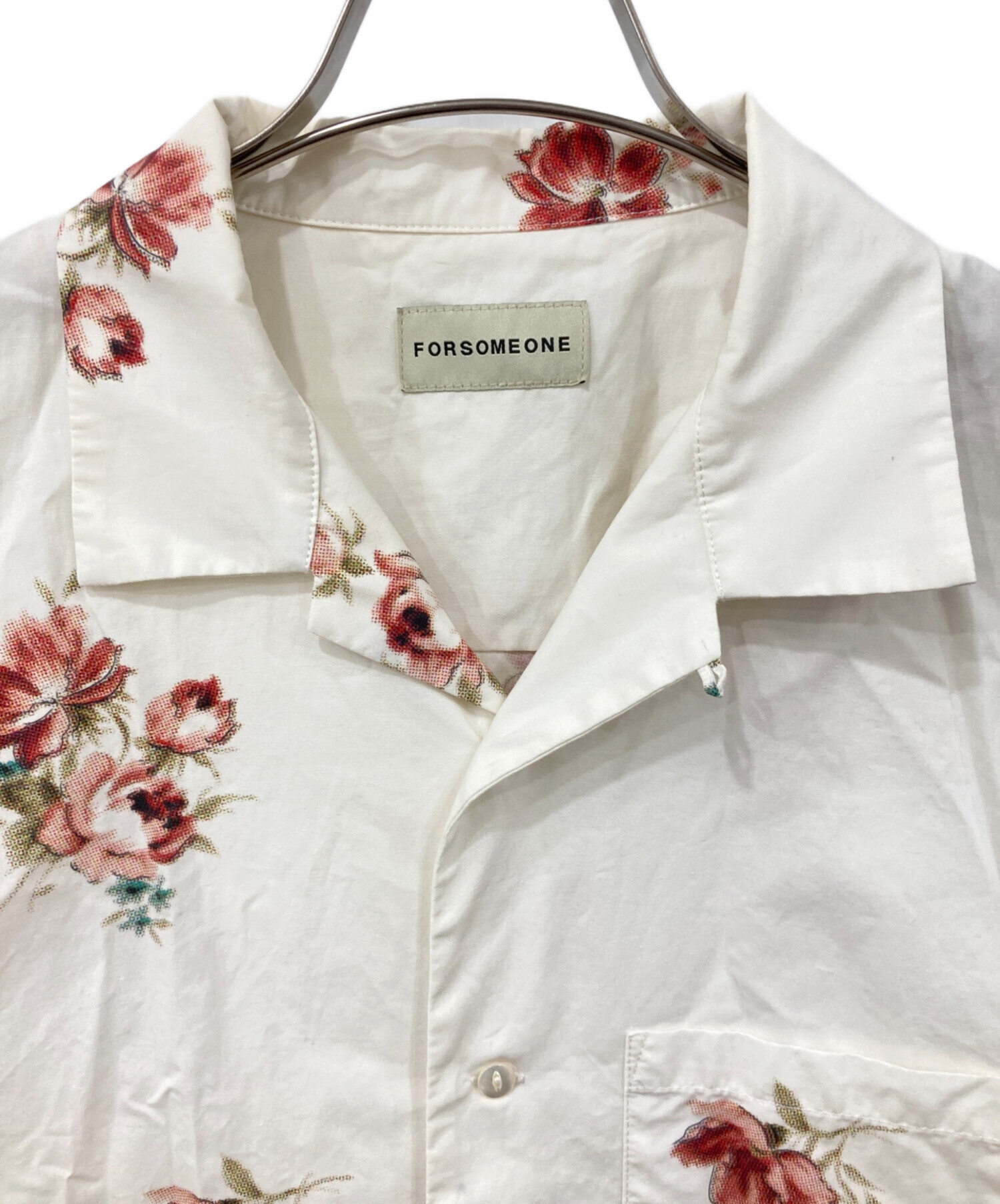 FORSOMEONEフォーサムワン　forsomeone シャツ　アロハ半袖 中古・古着通販】FORSOMEONE (フォーサムワン) 半袖シャツ ホワイト