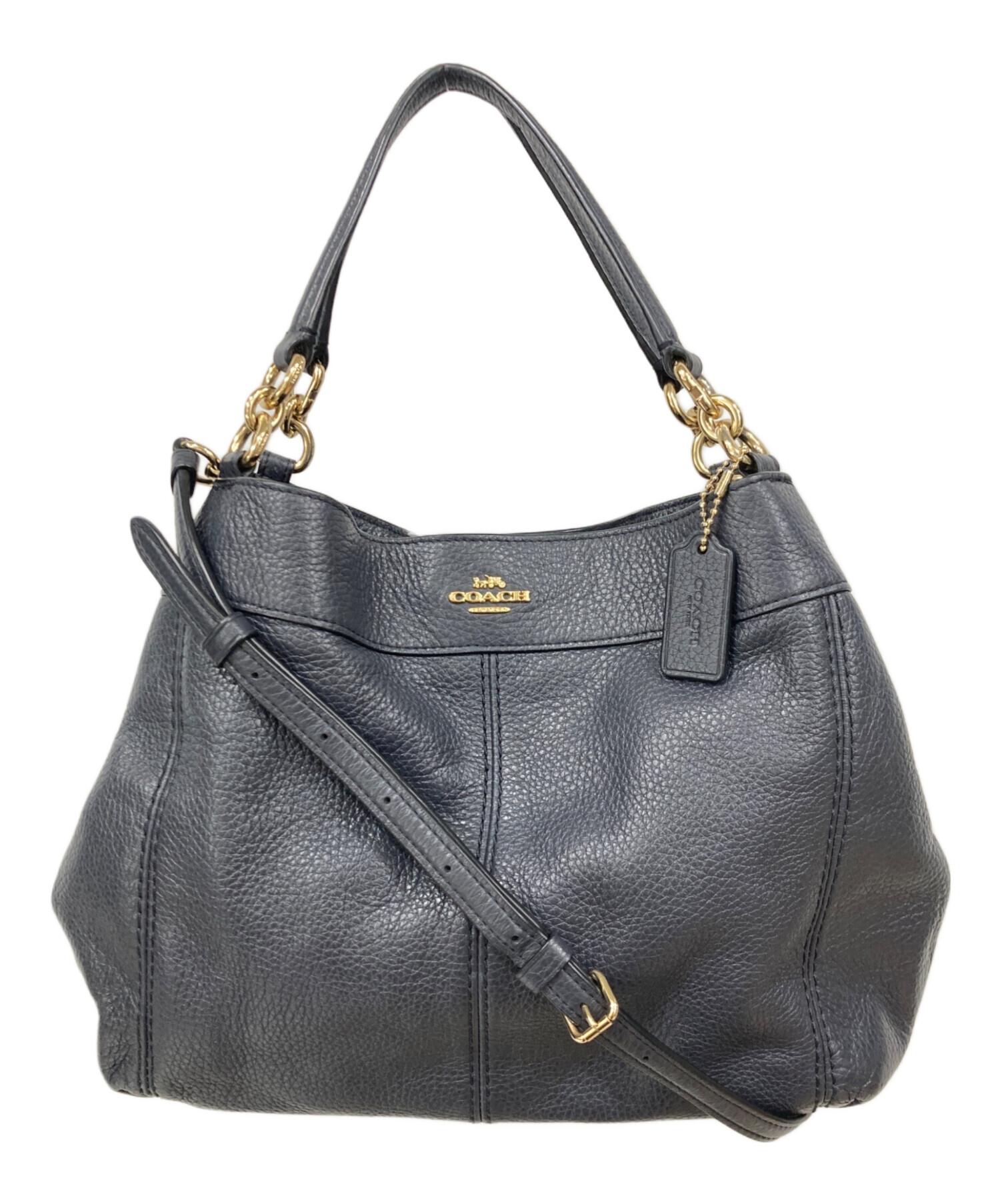 中古・古着通販】COACH (コーチ) 2WAYショルダーバッグ ネイビー
