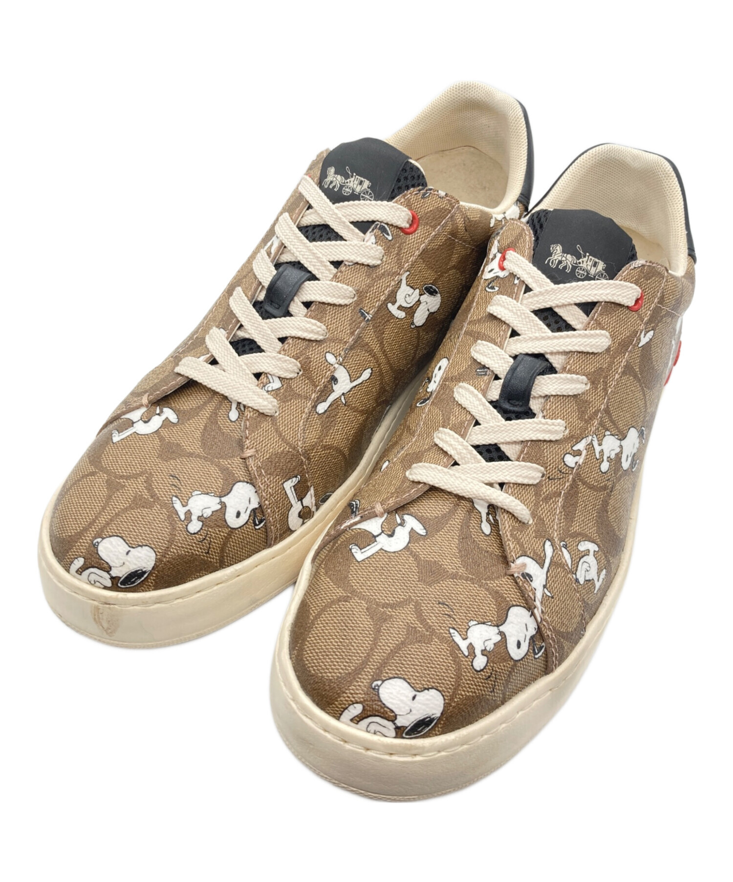 COACH コーチ スニーカー 27cm ベージュ 【古着】【中古】【送料無料】 中古・古着通販】COACH (コーチ) PEANUTS (ピーナッツ) スニーカー