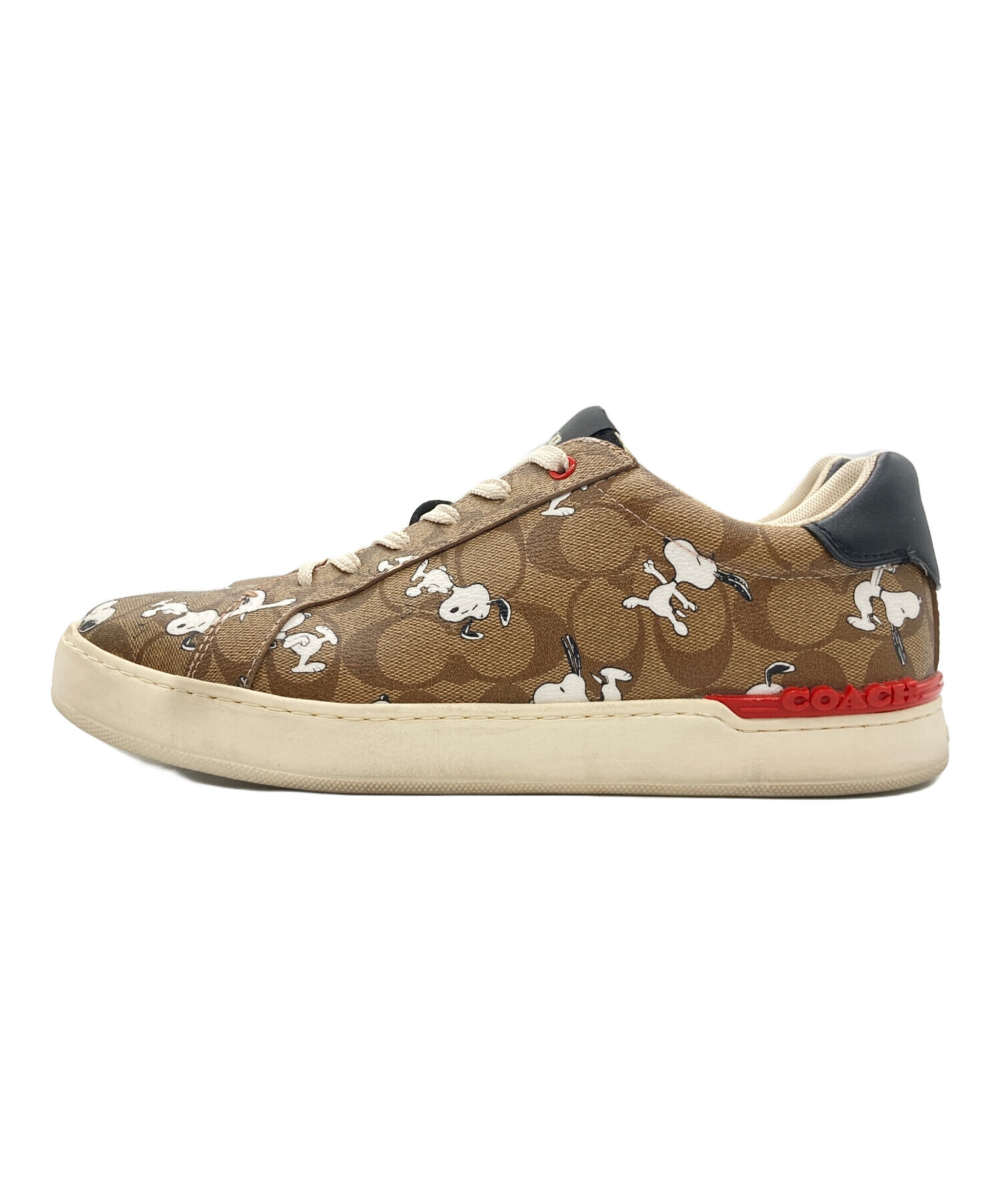 COACH コーチ スニーカー 27cm ベージュ 【古着】【中古】【送料無料】 中古・古着通販】COACH (コーチ) PEANUTS (ピーナッツ) スニーカー