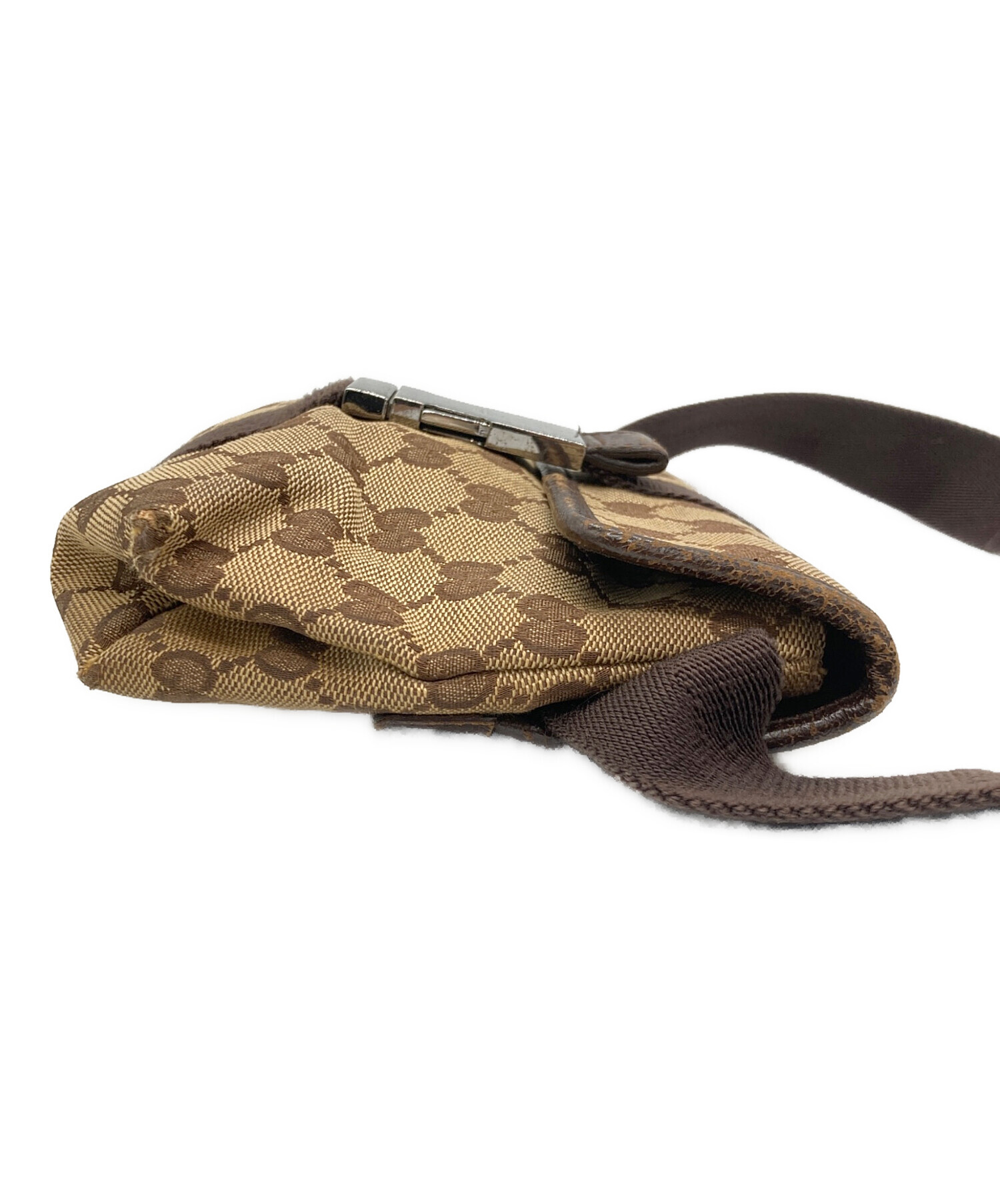 中古・古着通販】GUCCI (グッチ) GGキャンバスウエストバッグ ベージュ