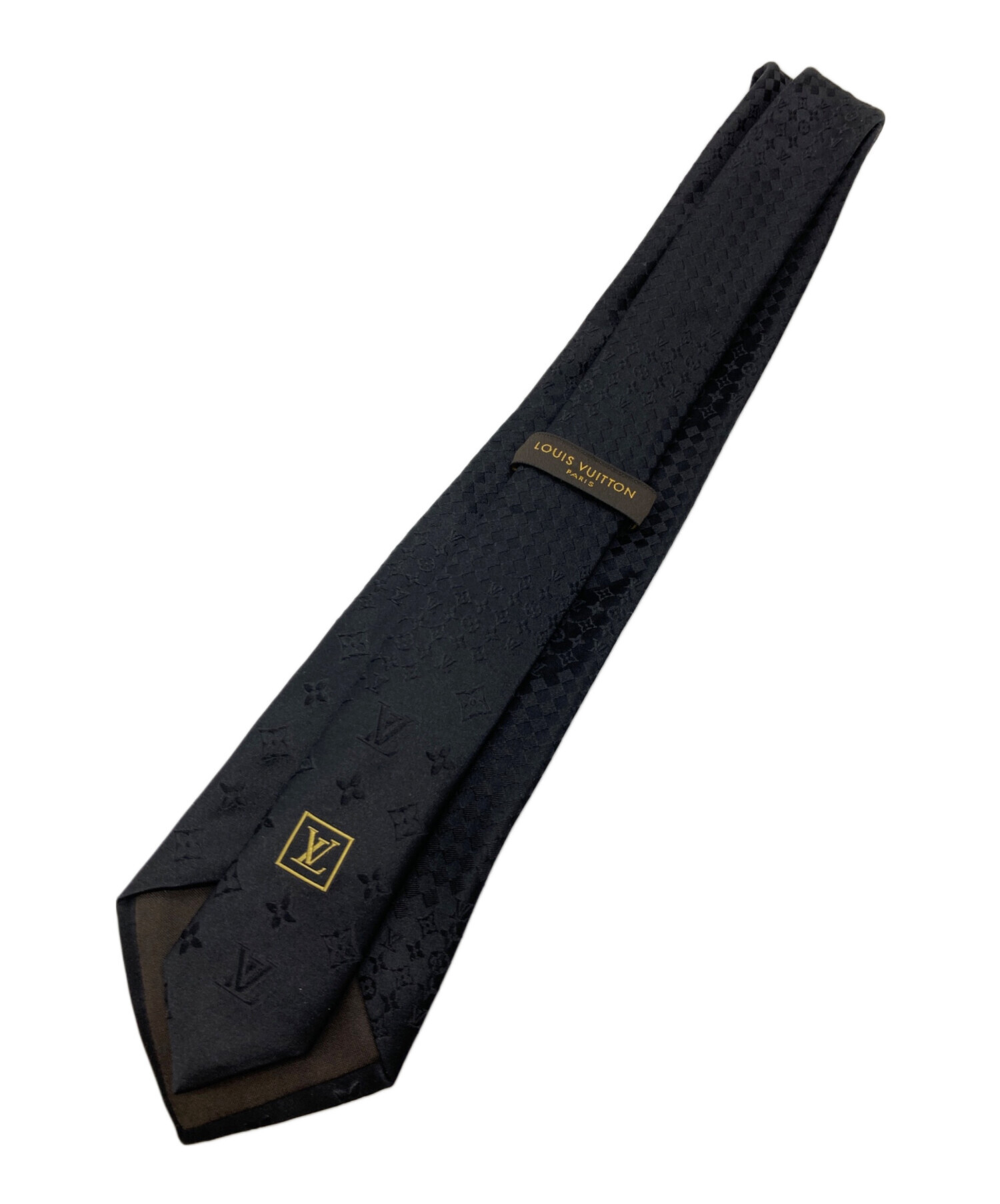 惰*眠様 LOUIS VUITTON ネクタイ ブラック シルク100% イタリ 中古・古着通販】LOUIS VUITTON (ルイ ヴィトン) シルクネクタイ