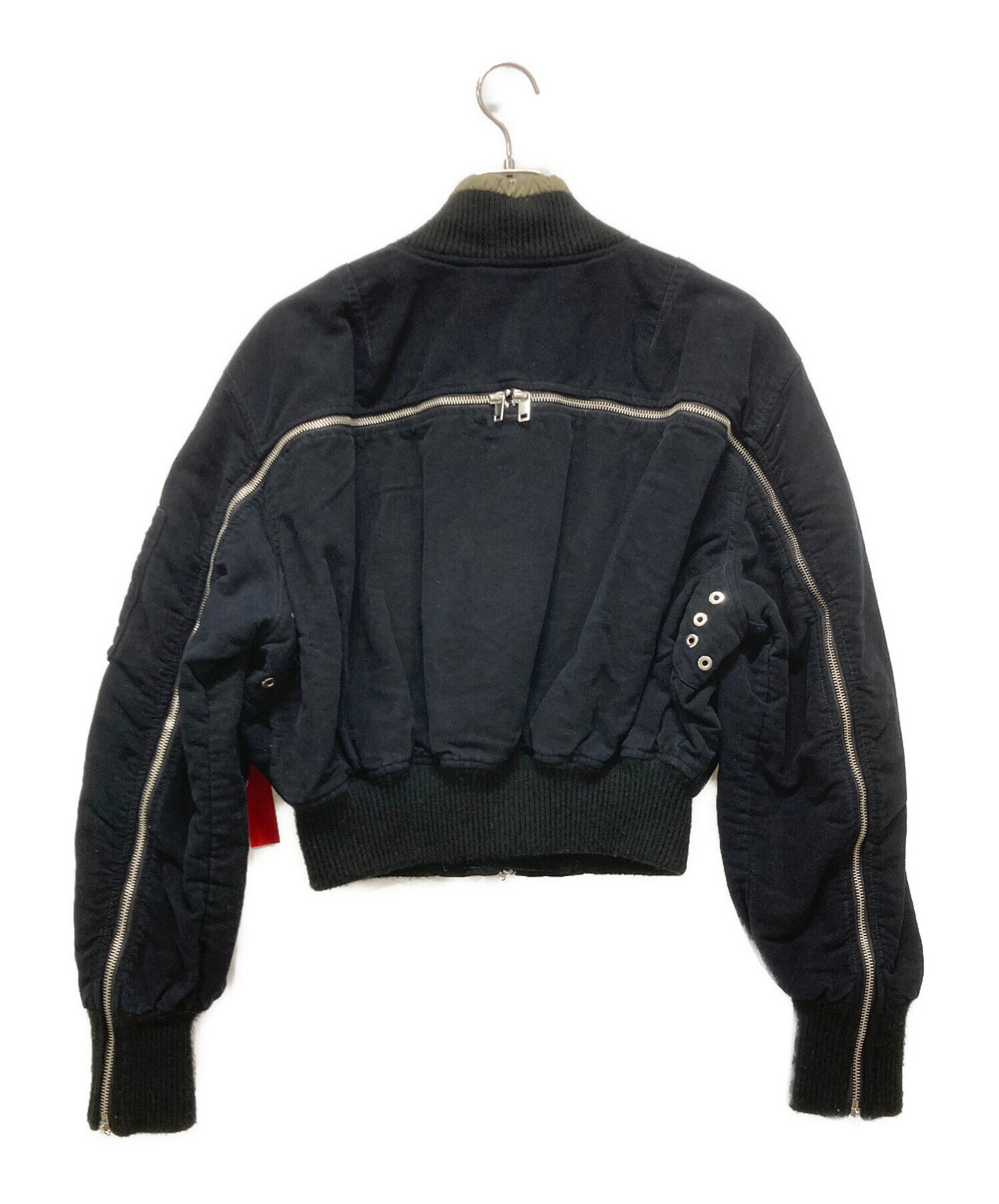DIESEL ブラックフライトジャケット 中古・古着通販】DIESEL (ディーゼル) short flight jacket back ZIP