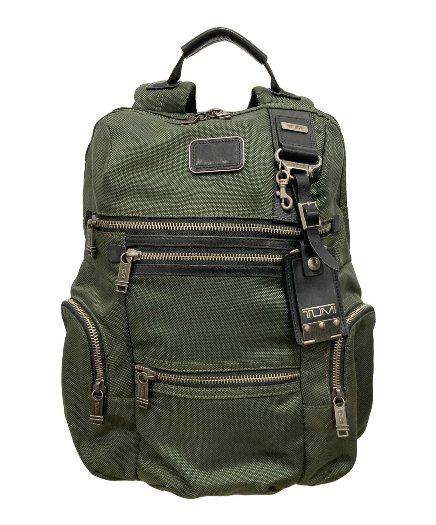 最終価格【美品】TUMI レディース　オリーブグリーン バックパック 中古・古着通販】TUMI (トゥミ) リュック グリーン×ブラック｜ブランド