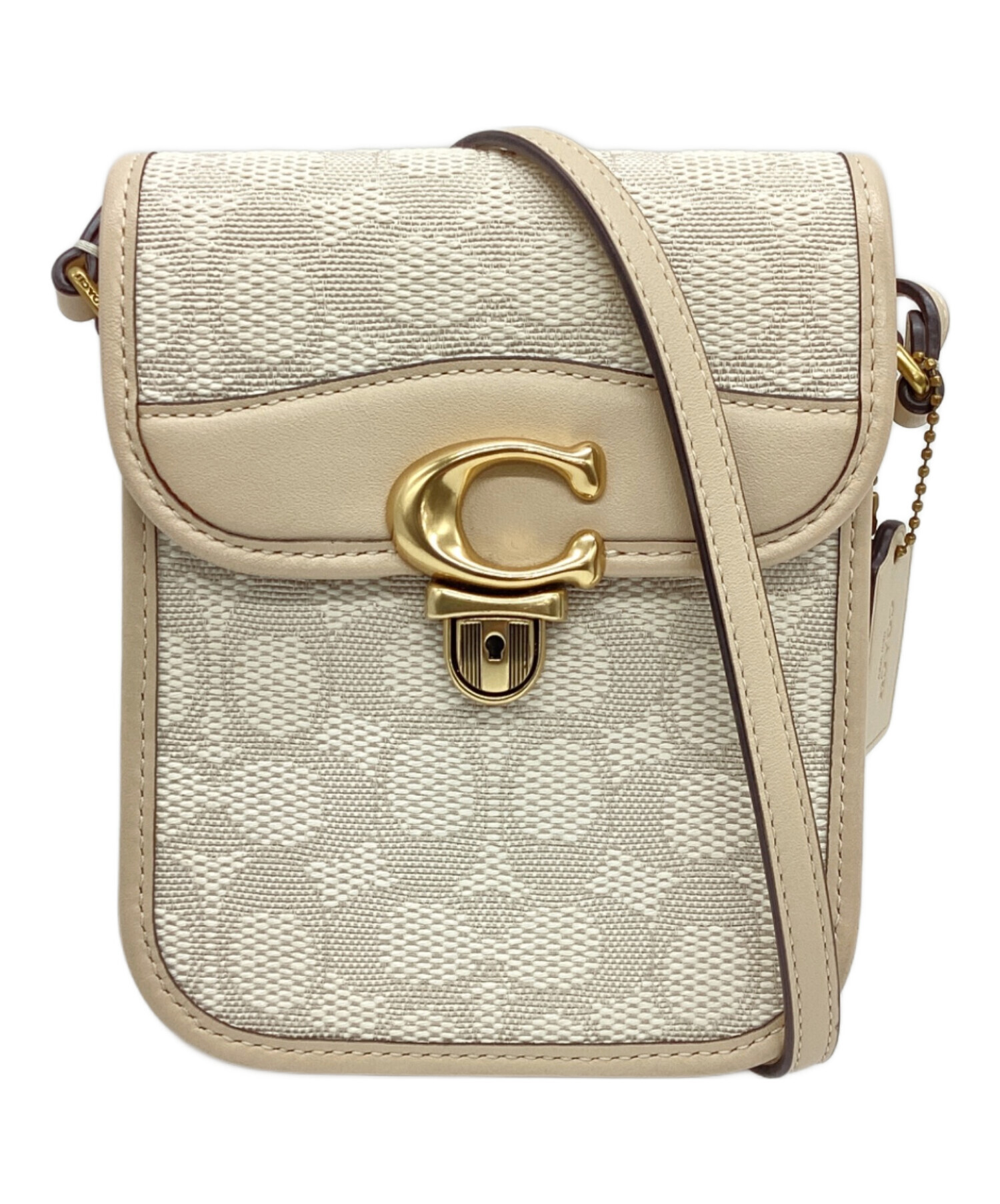 コーチ　coach ショルダーバック 中古・古着通販】COACH (コーチ) ショルダーバッグ ホワイト×ベージュ