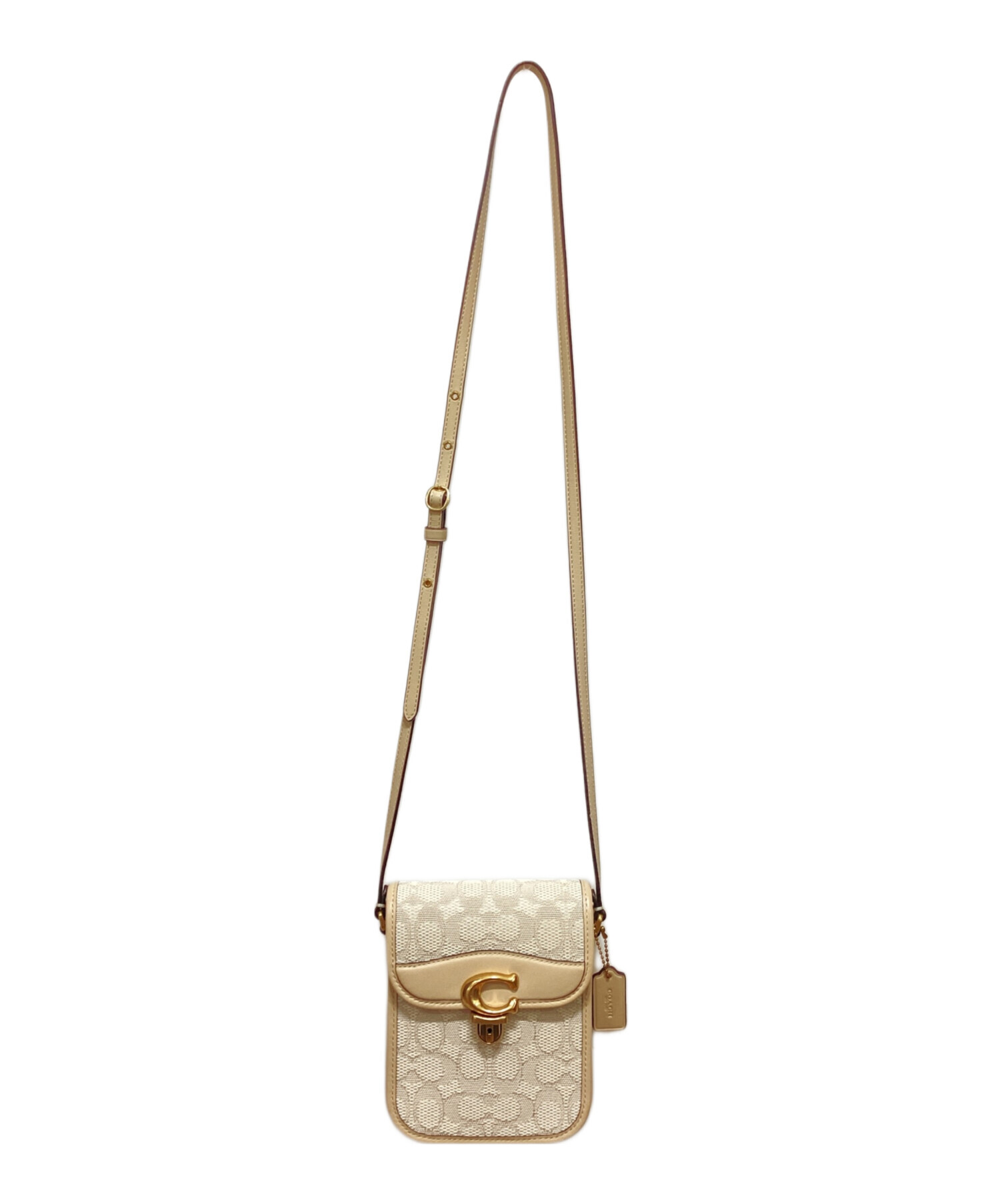 中古・古着通販】COACH (コーチ) ショルダーバッグ ホワイト×ベージュ