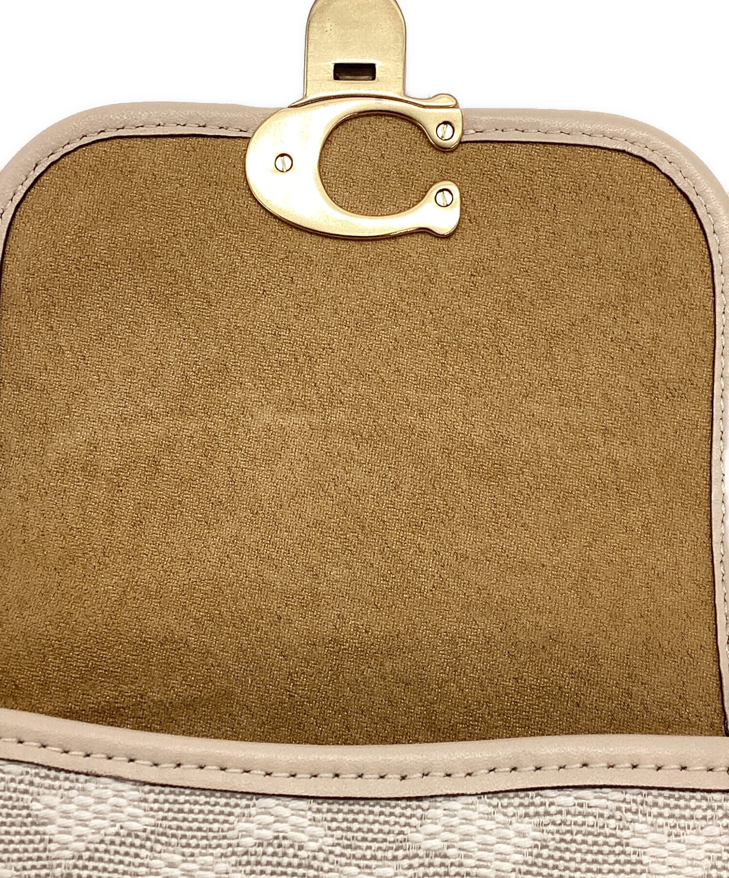 中古・古着通販】COACH (コーチ) ショルダーバッグ ホワイト×ベージュ