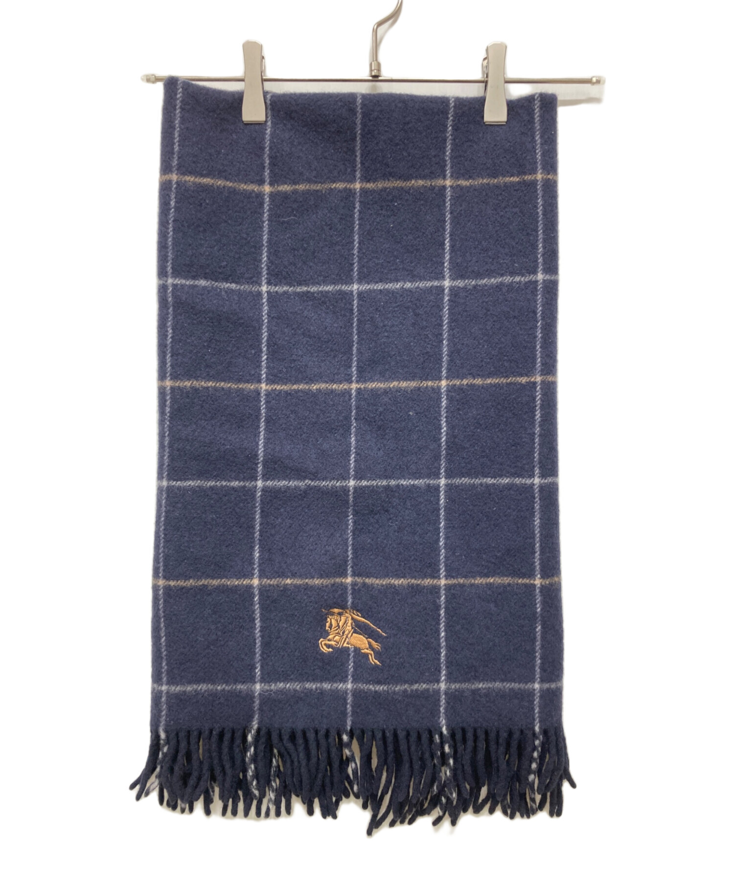 【希少】BURBERRY'S ネイビー ウール マフラー　Y2Kアーカイブロゴ 中古・古着通販】BURBERRY LONDON (バーバリーロンドン) ウール