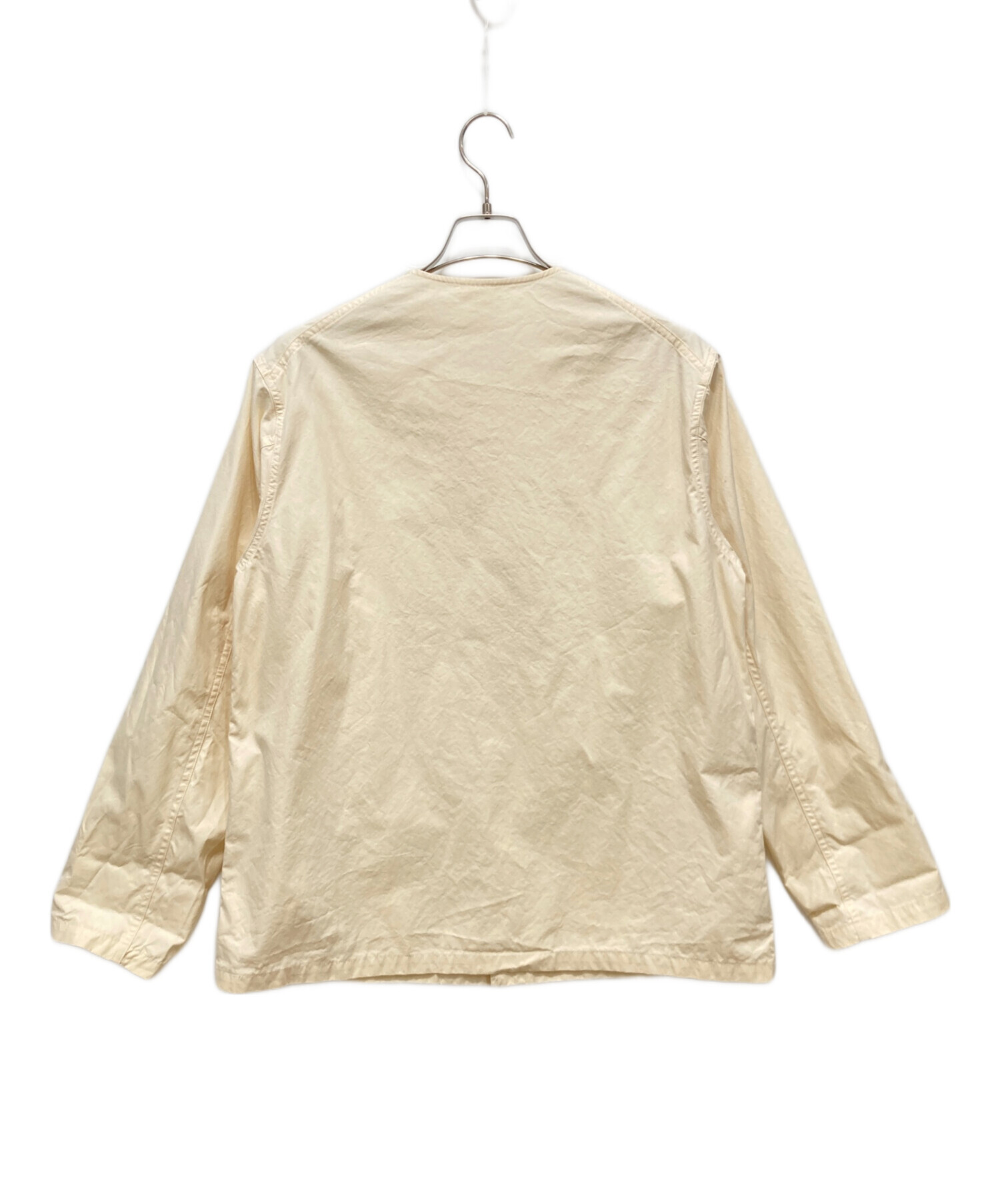 DANTON ノーカラージャケット 38 H.BEIGE 中古・古着通販】DANTON (ダントン) ノーカラージャケット/20SS