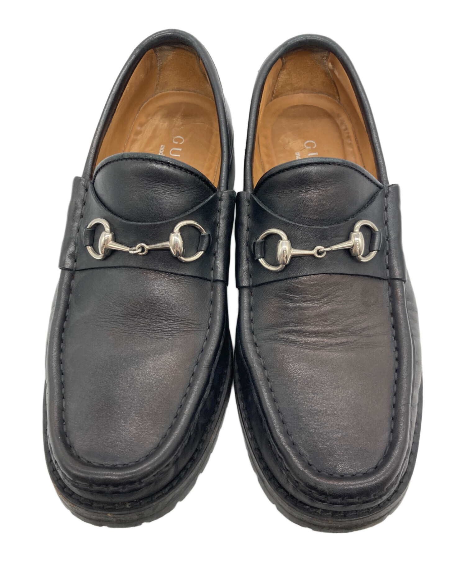 中古・古着通販】GUCCI (グッチ) ホースビットローファー ブラック