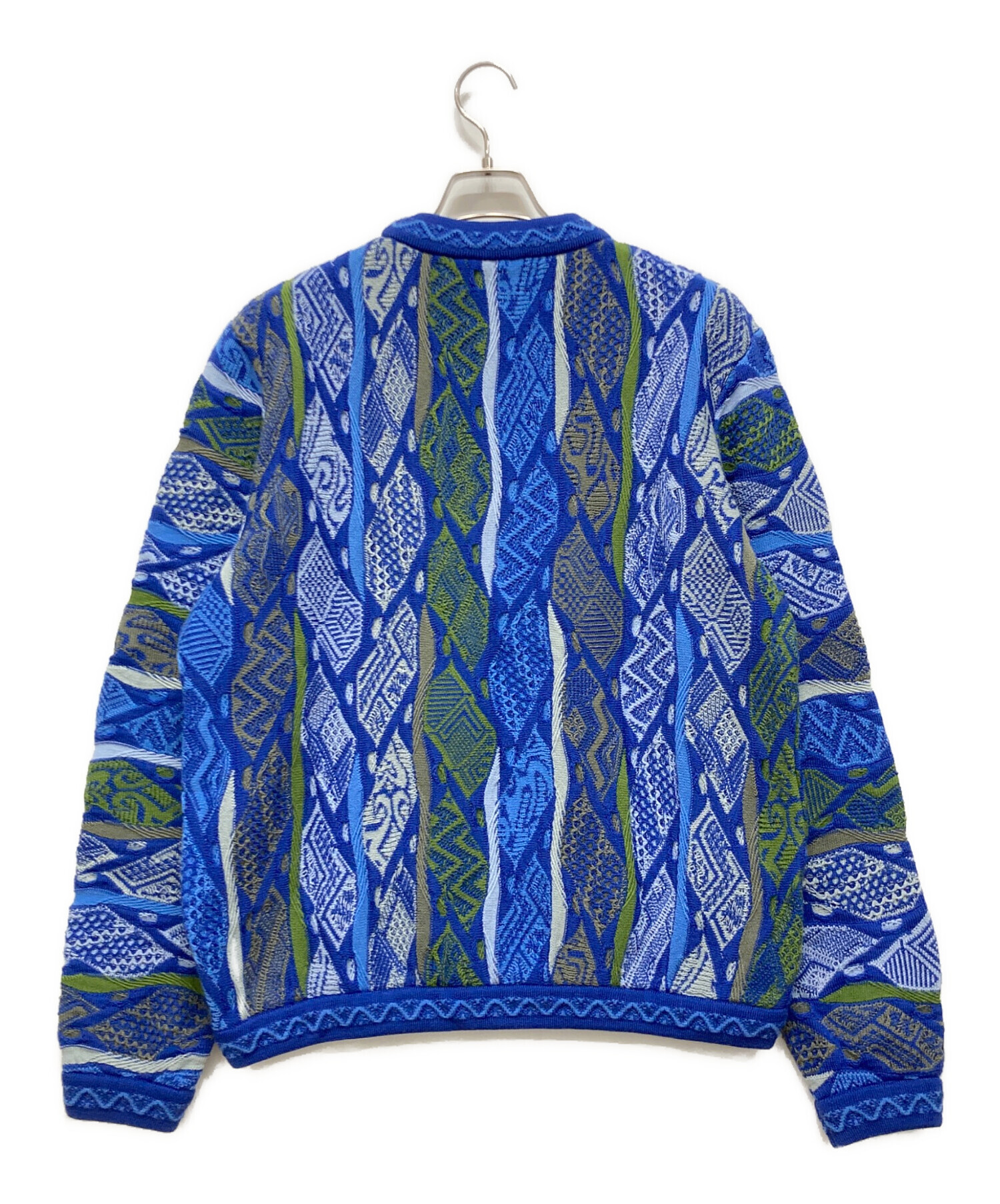 中古・古着通販】Coogi (クージー) 3Dニット ブルー×グリーン サイズ:M