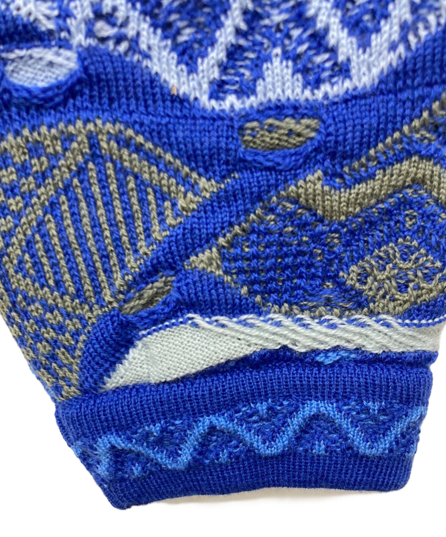 中古・古着通販】Coogi (クージー) 3Dニット ブルー×グリーン サイズ:M