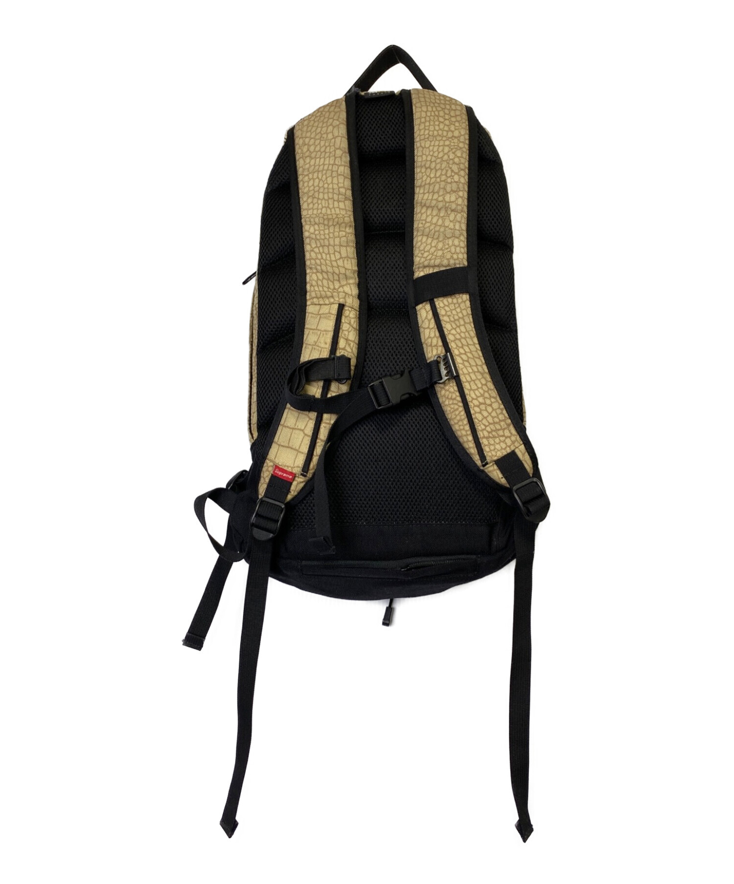Supreme シュプリーム リュック クロコ柄 ベージュ×ブラック 中古・古着通販】SUPREME (シュプリーム) Croc Backpack ベージュ