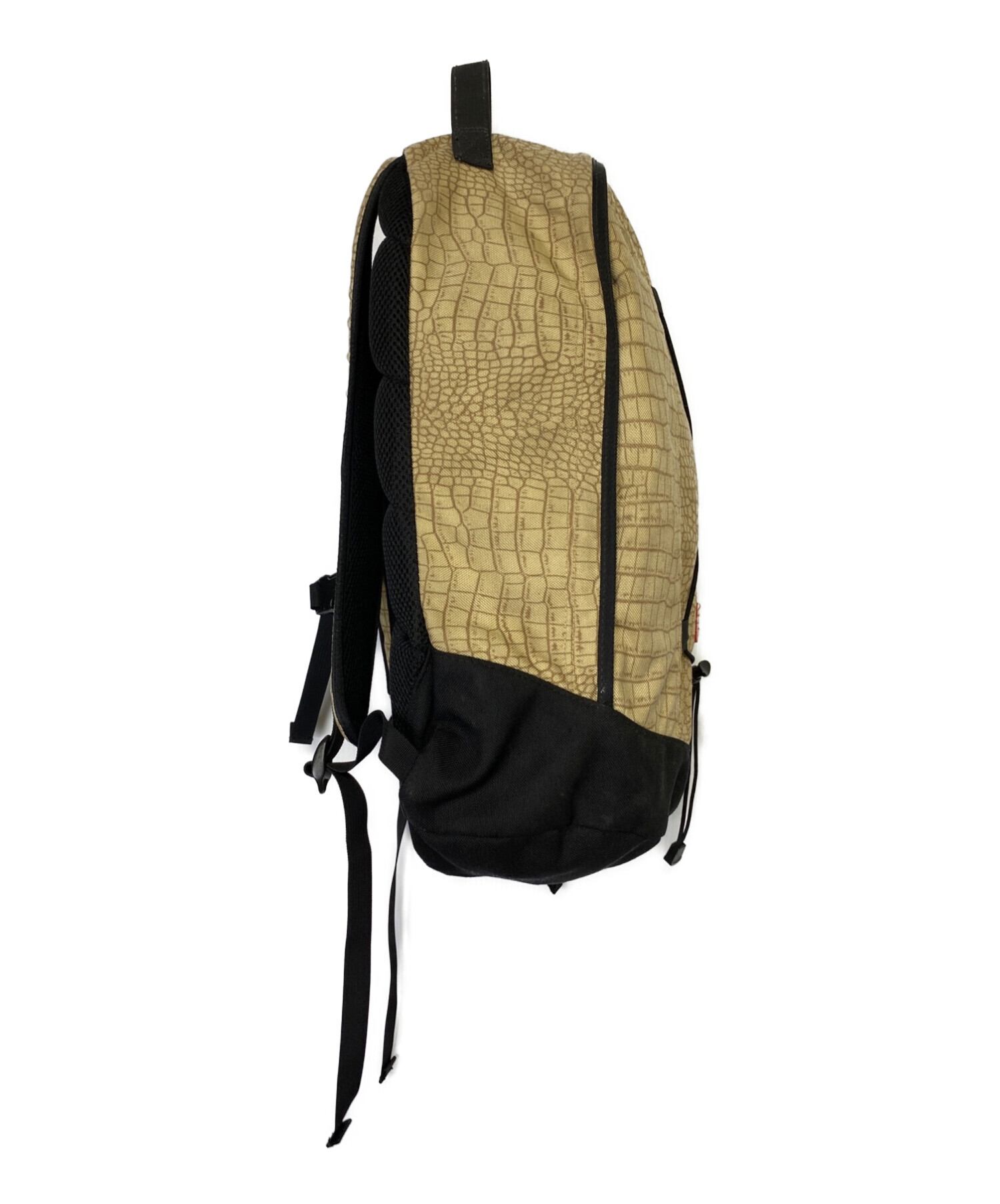 Supreme シュプリーム リュック クロコ柄 ベージュ×ブラック 中古・古着通販】SUPREME (シュプリーム) Croc Backpack ベージュ