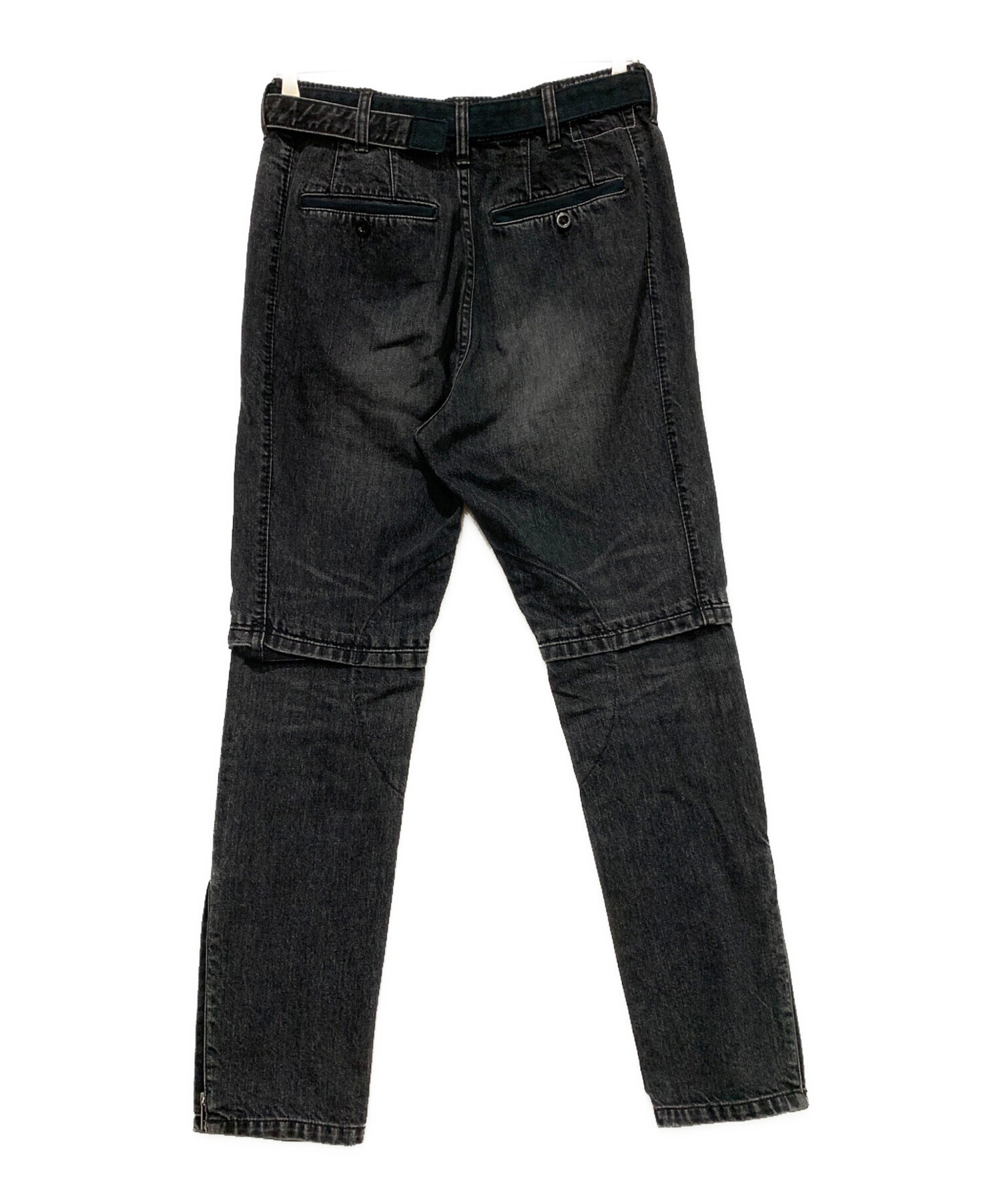 中古・古着通販】sacai (サカイ) LAYERED DENIM PANT ブラック サイズ 