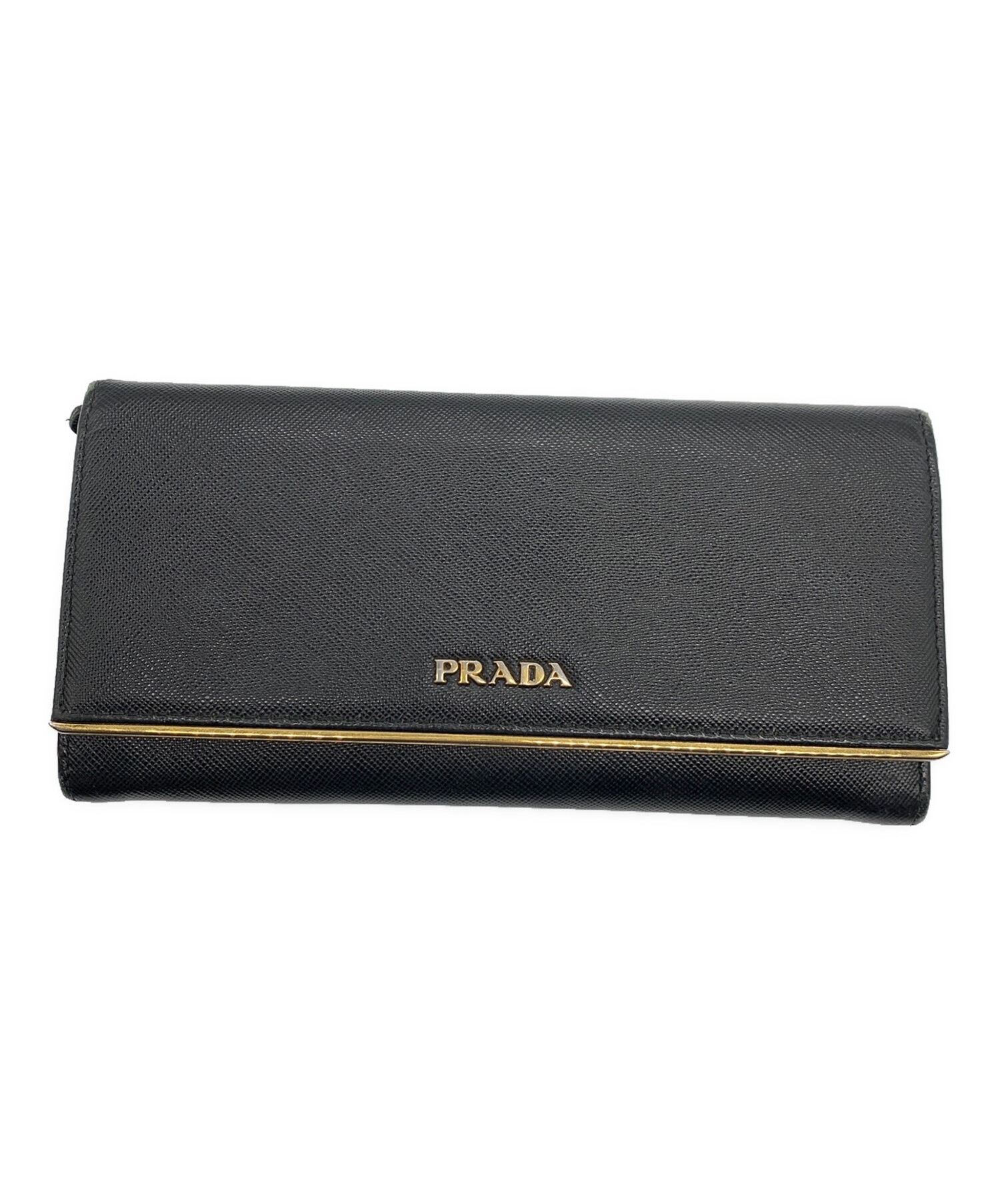 中古・古着通販】PRADA (プラダ) サフィアーノメタル ブラック 