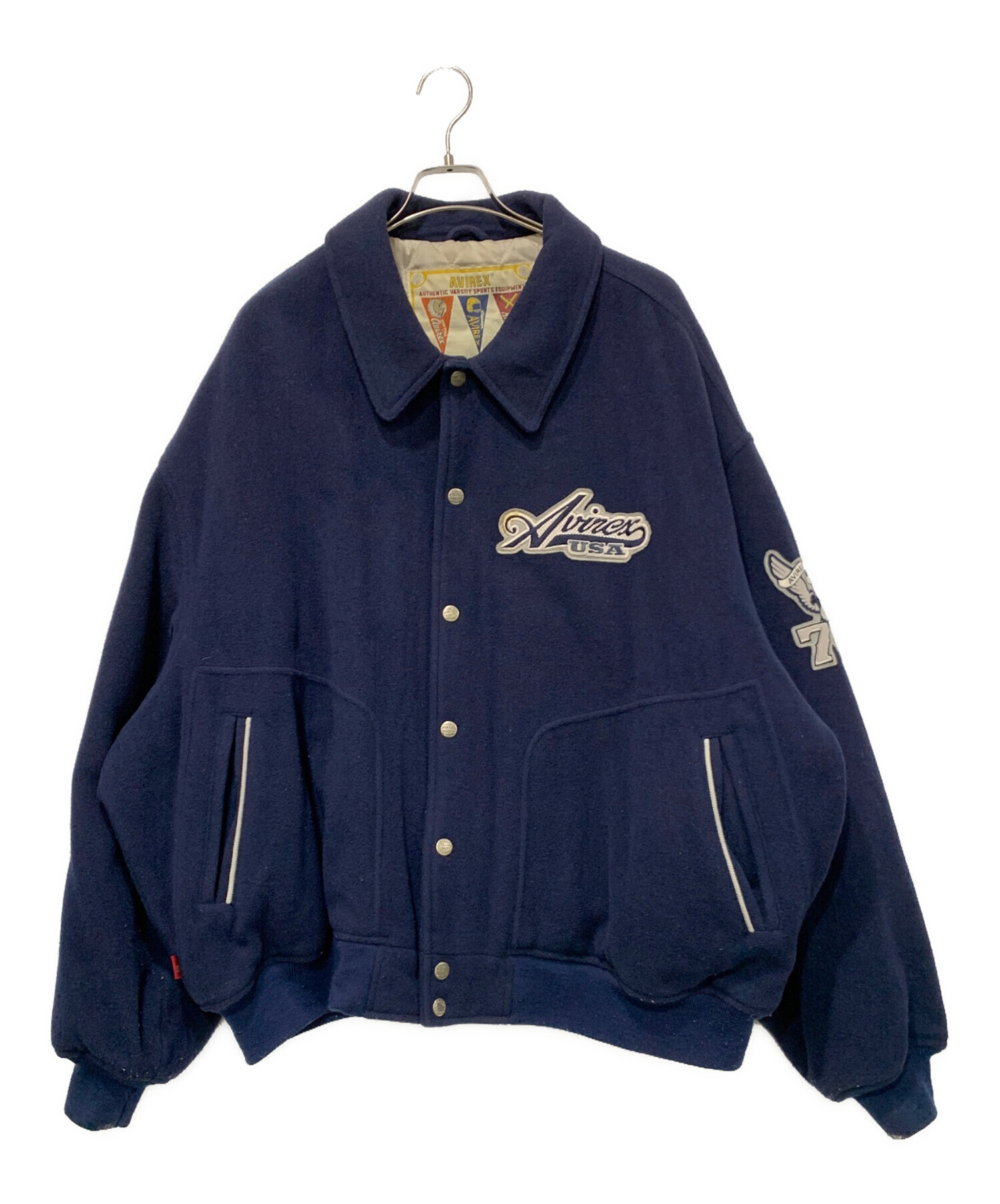 中古・古着通販】AVIREX (アヴィレックス) ウールジャケット ネイビー 