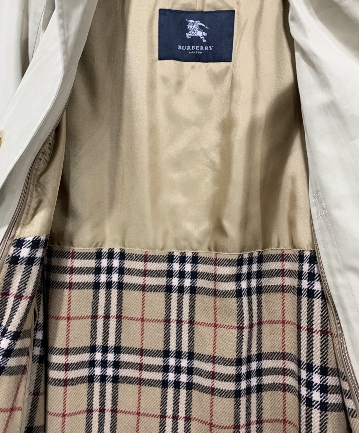 バーバリーロンドン ステンカラーコート ベージュ オーストリッチ ライナー 中古・古着通販】BURBERRY LONDON (バーバリーロンドン) ライナー付
