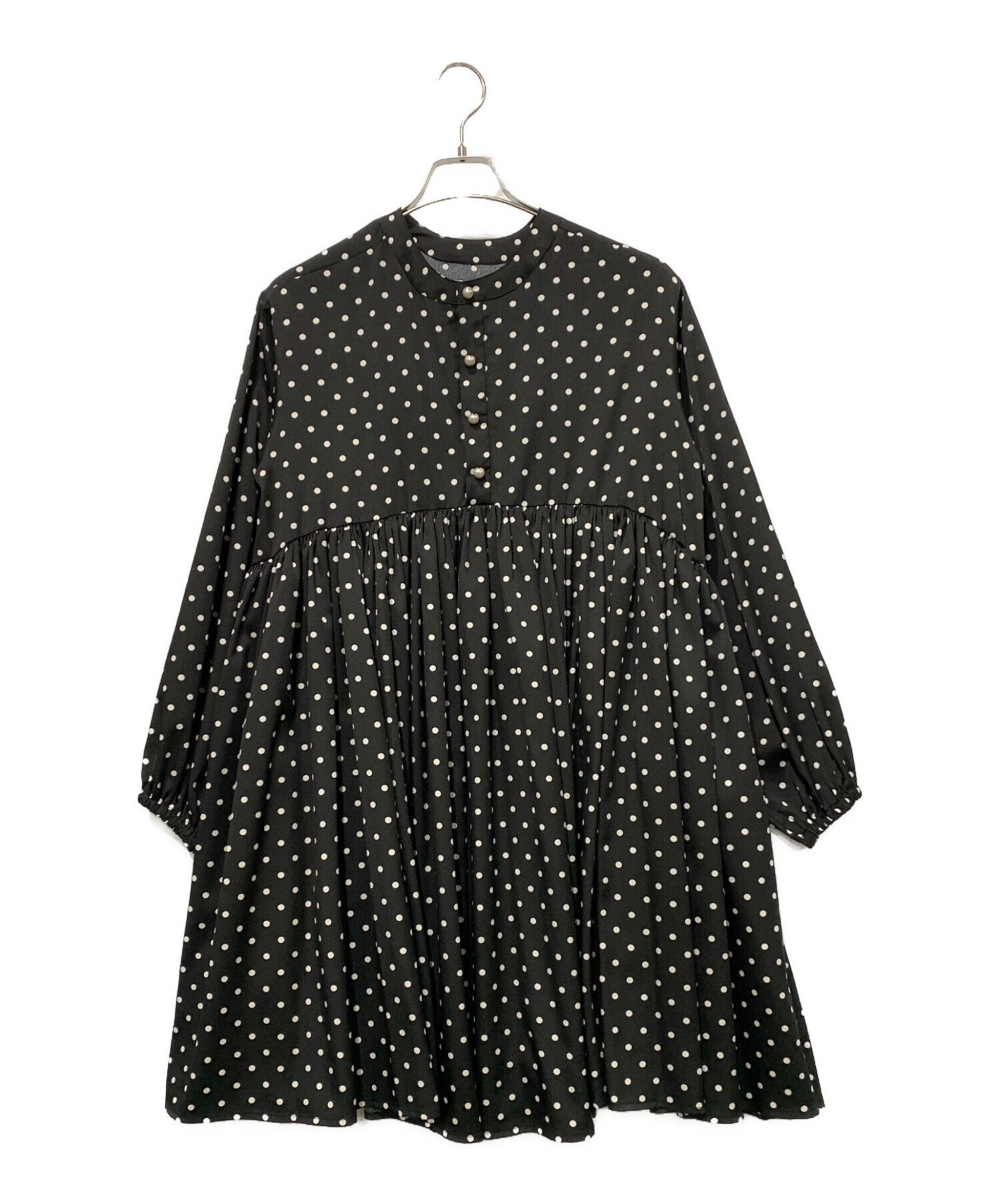 最終価格【1回のみ着用】BEARDSLEY カラーレスワンピ ブラック カラー