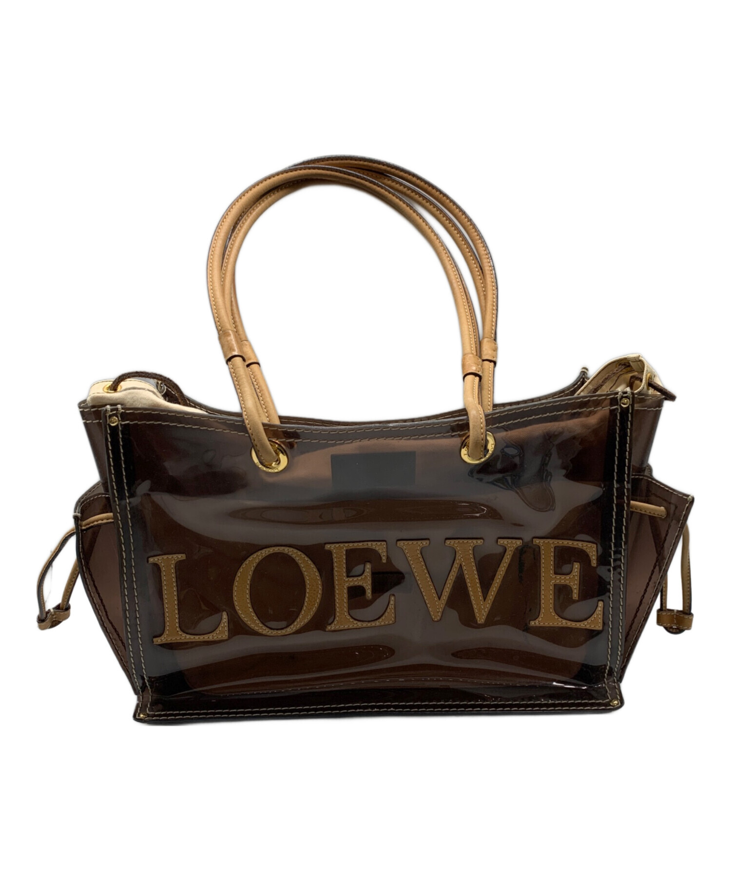 中古・古着通販】LOEWE (ロエベ) アナグラムビニールバッグ ブラウン