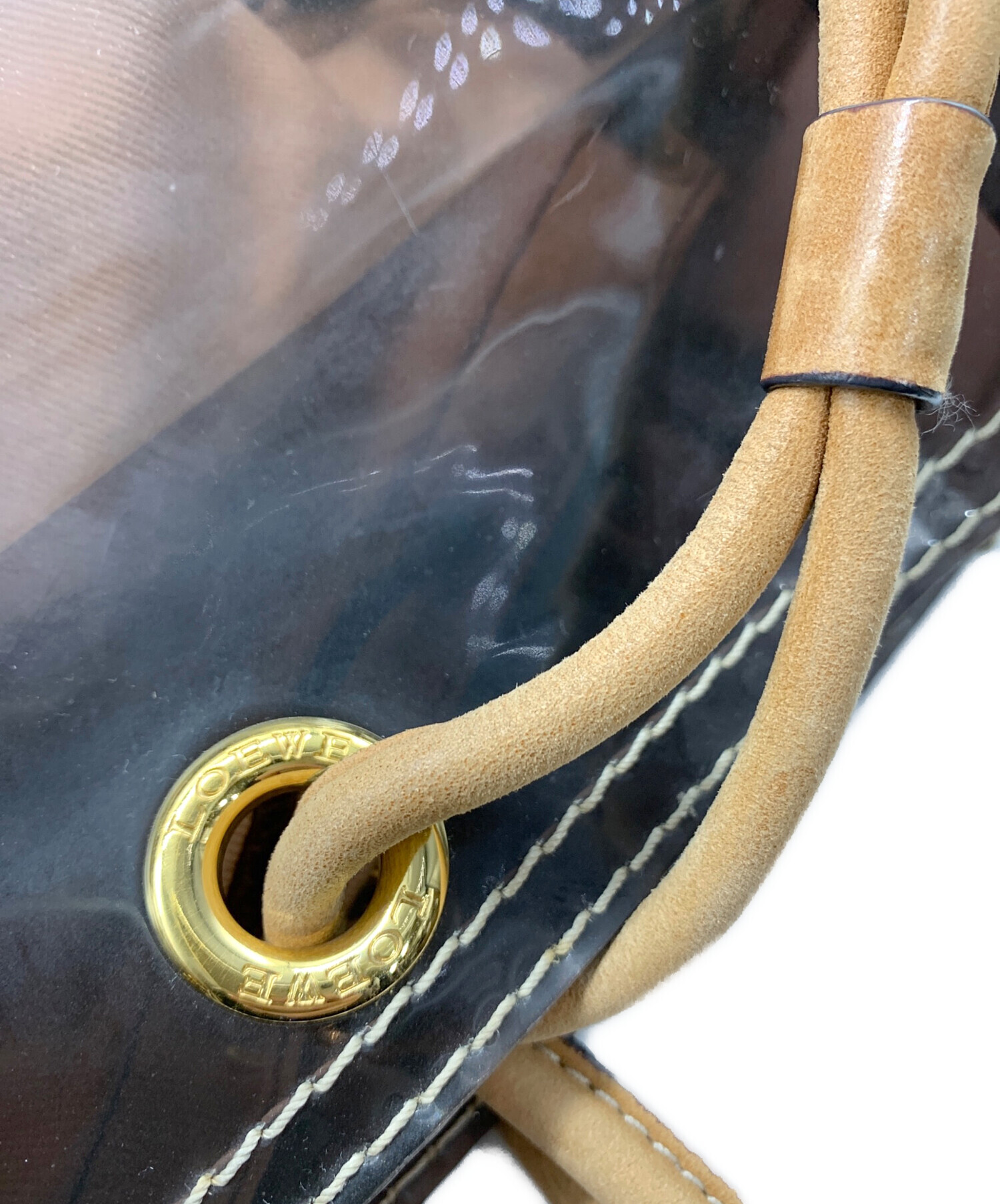 中古・古着通販】LOEWE (ロエベ) アナグラムビニールバッグ ブラウン 