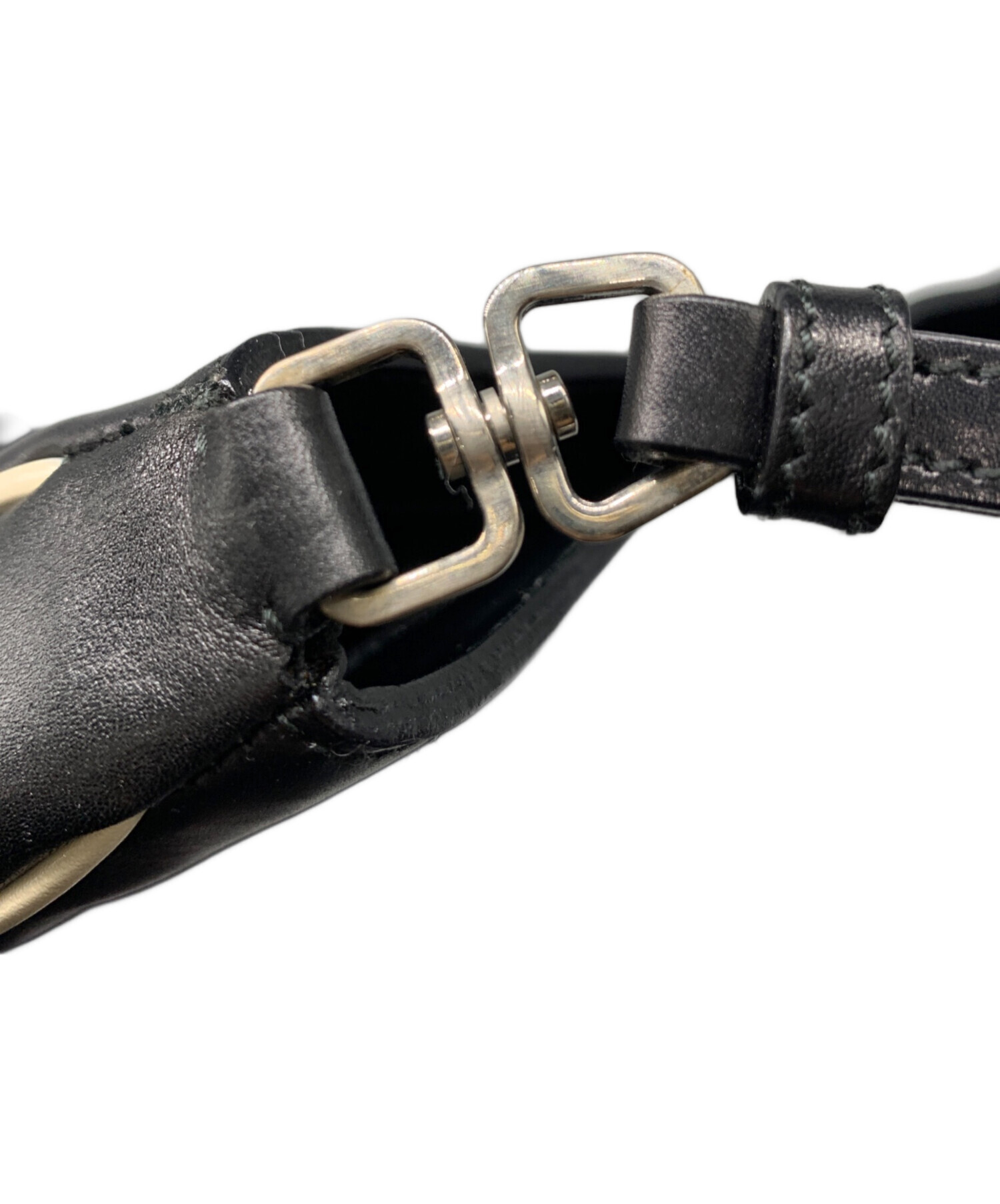中古・古着通販】PRADA (プラダ) フラワーレザーハンドバッグ ブラック