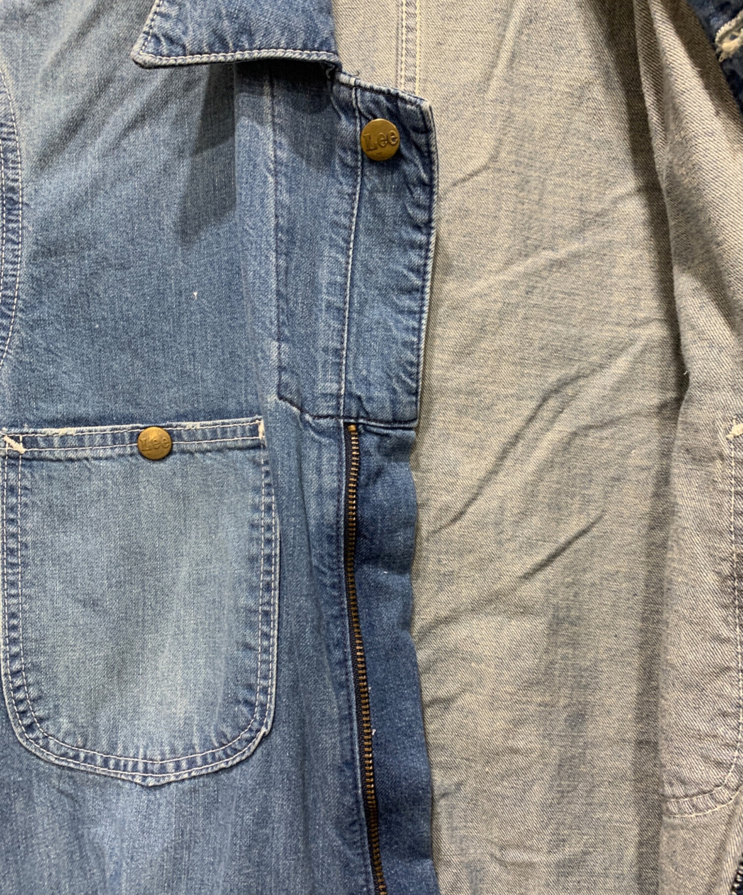 中古・古着通販】LEE (リー) デニムオールインワン ブルー サイズ:S