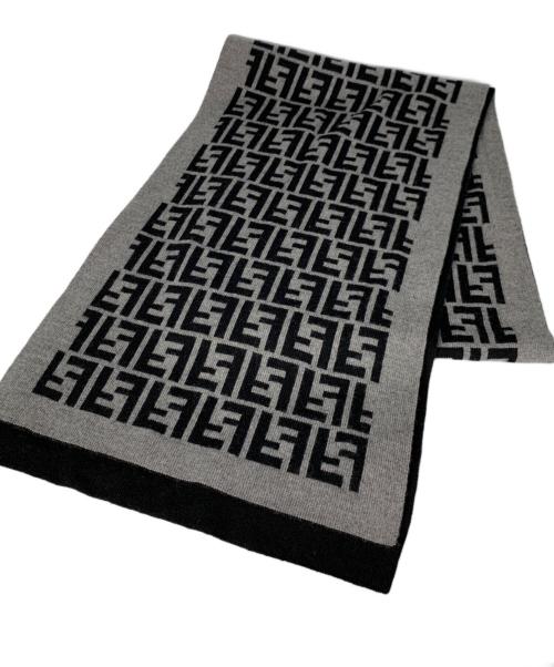 中古品】FENDI マフラーズッカ柄 ブラック グレー 中古・古着通販