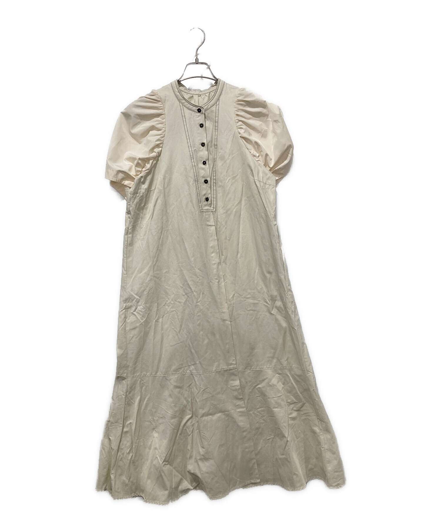 中古・古着通販】machatt (マチャット) 半袖ワンピース ベージュ 
