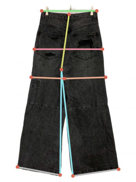 中古・古着通販】BREATH (ブレス) GRUNGE WIDE DENIM PANTS ブラック