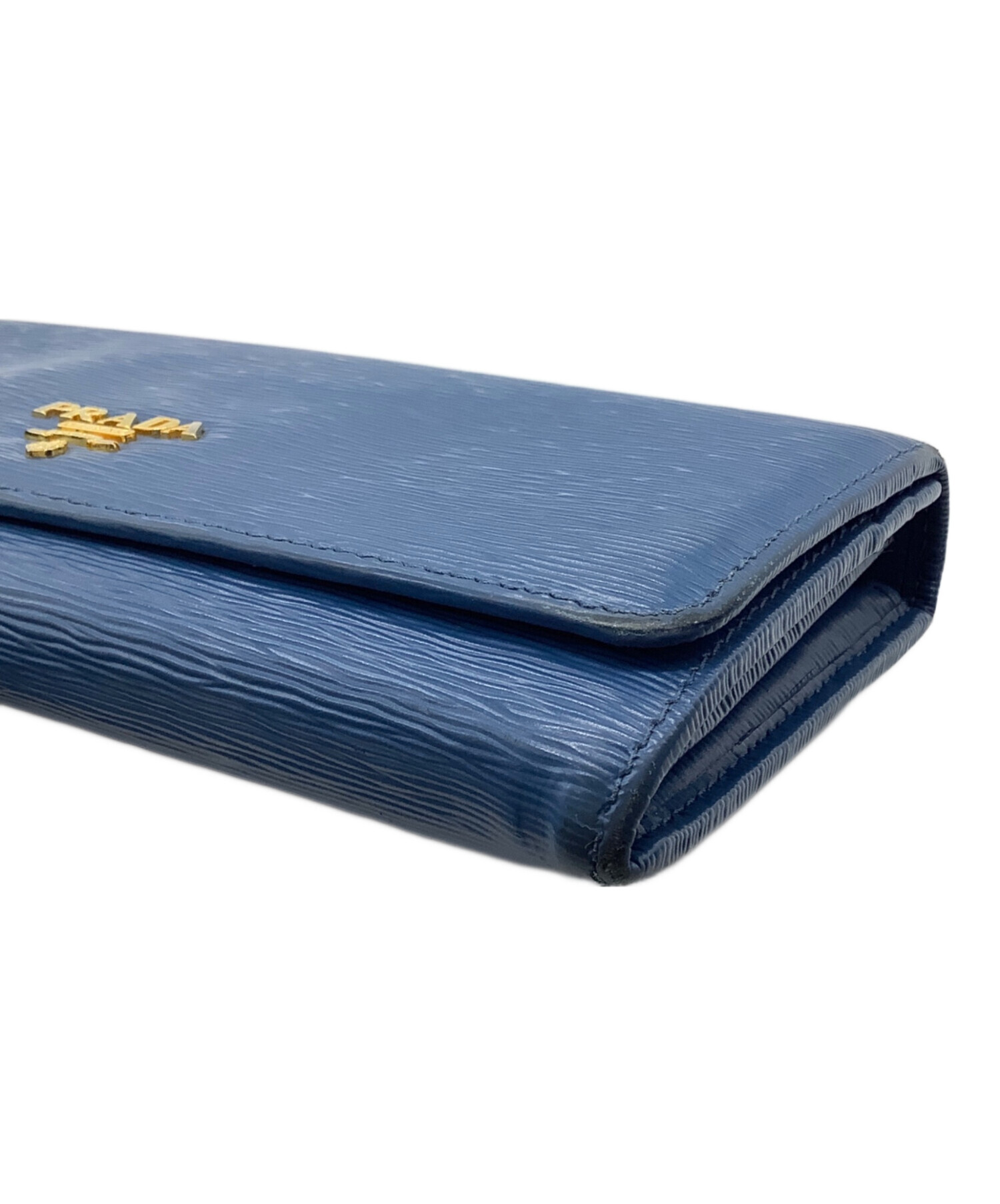 プラダ PRADA 財布 長財布 SAFFIANO BLUE 中古・古着通販】PRADA (プラダ) 長財布 ブルー｜ブランド・古着通販