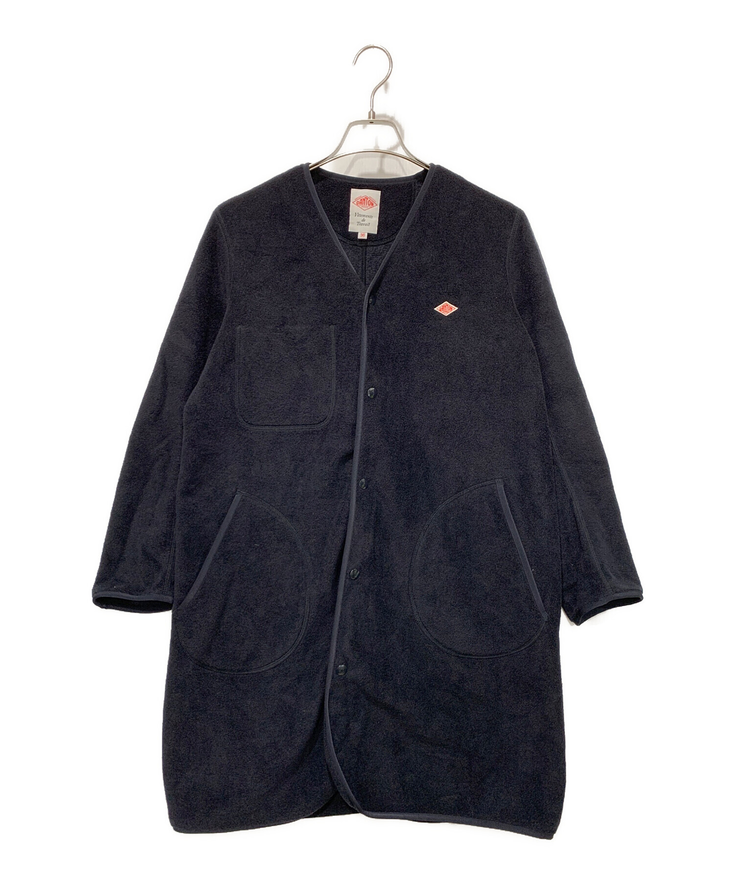 専用です‼️DANTON ブラック フリース 38 在庫有り即日出荷 新品 Dantonダントン フリースカラーレスコート