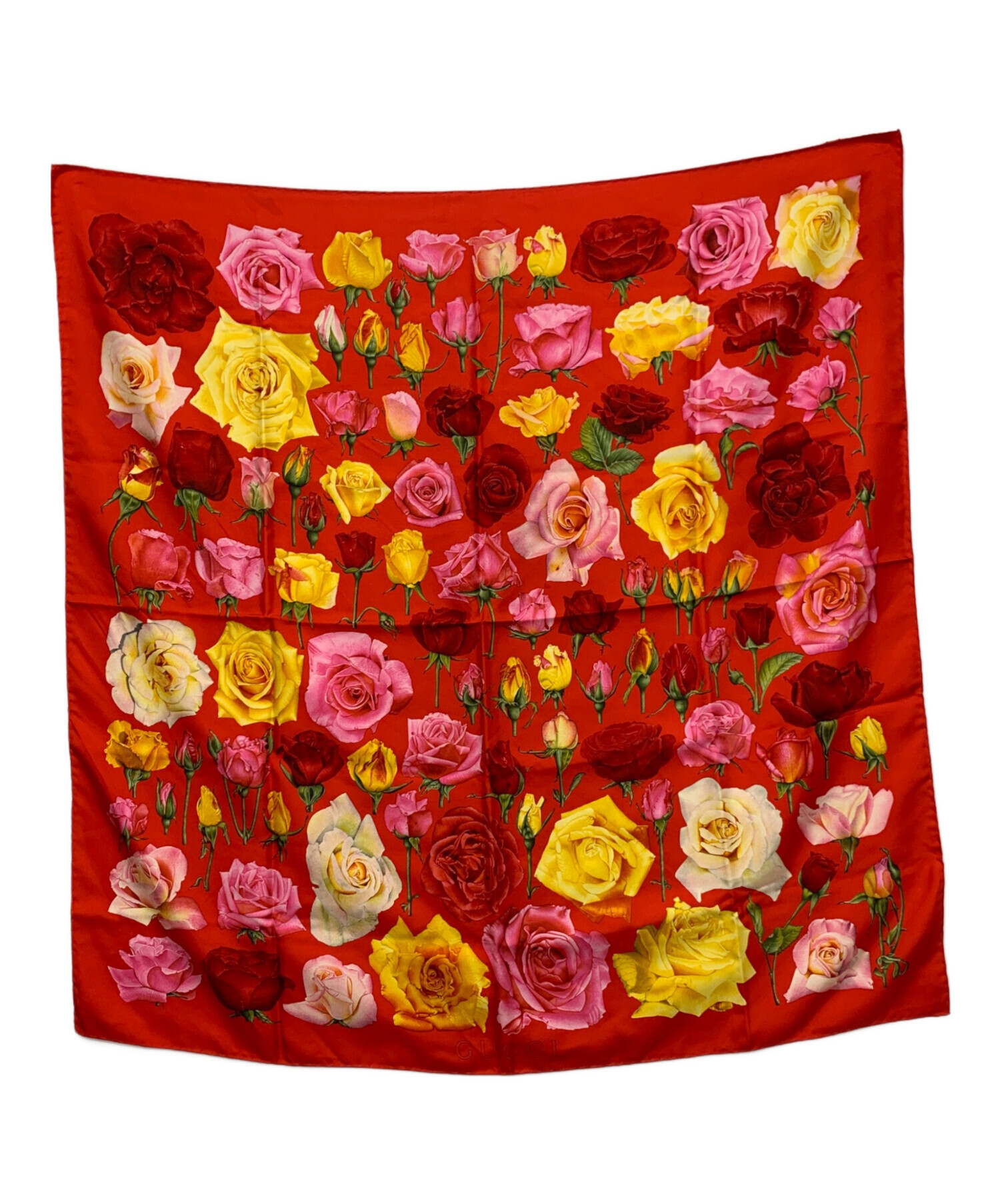 【未使用級】GUCCIグッチ 花柄スカーフ イタリア製 レッド系 シルク100％ 中古・古着通販】GUCCI (グッチ) シルクスカーフ レッド｜ブランド