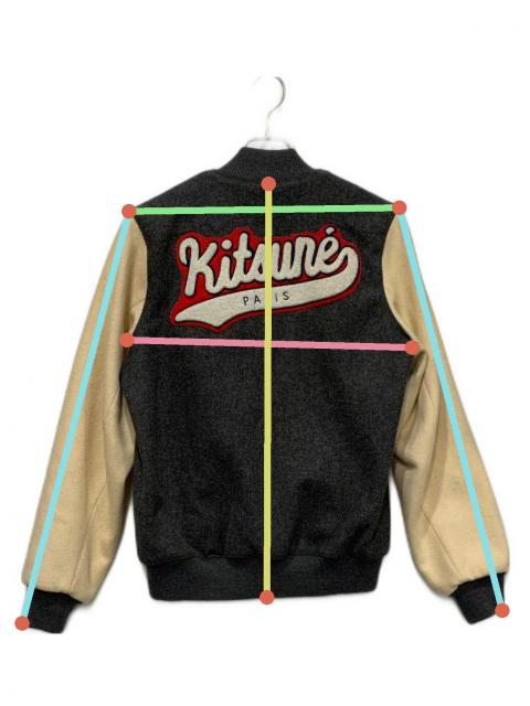 maison kitune スタジャン MAISON KITSUNE メゾンキツネ / コットンサテン グレーフォックス