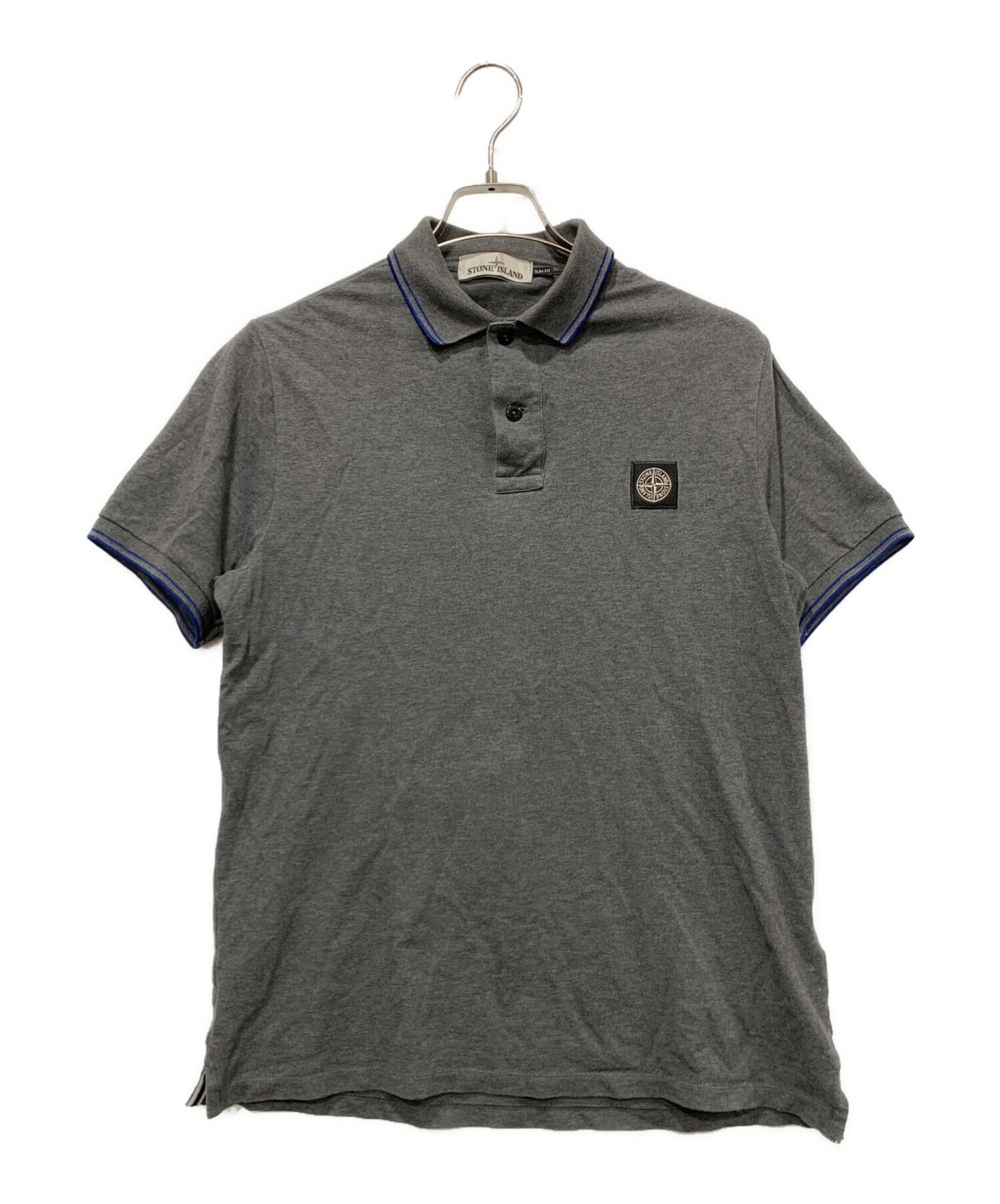 STONE ISLAND ストーンアイランド ポロ GRAY / L 未使用新品 STONE ISLAND(ストーンアイランド) ⁄ ポロシャツ⁄--⁄コットン⁄グレー