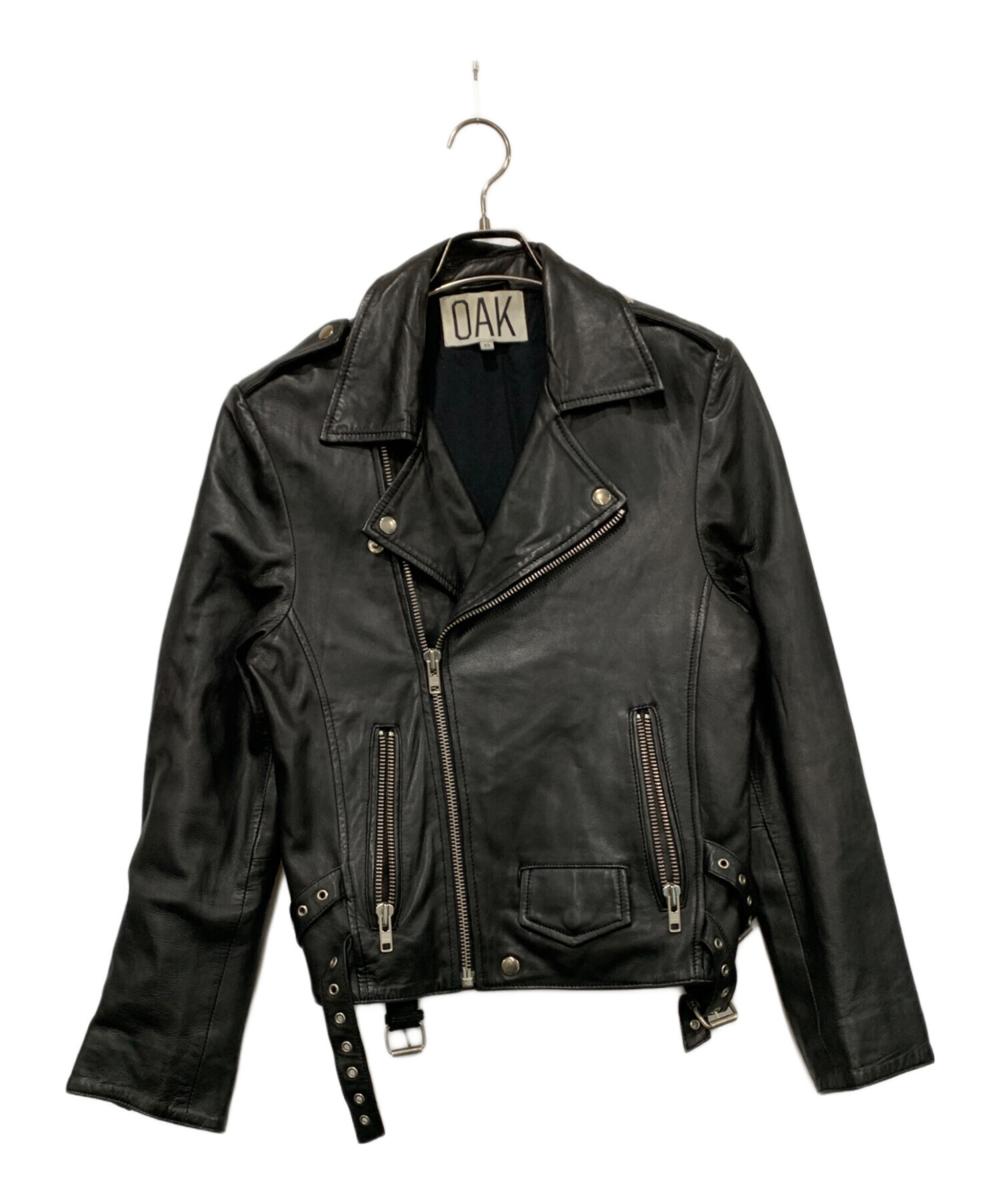 中古・古着通販】oak (オーク) レザーライダースジャケット ブラック