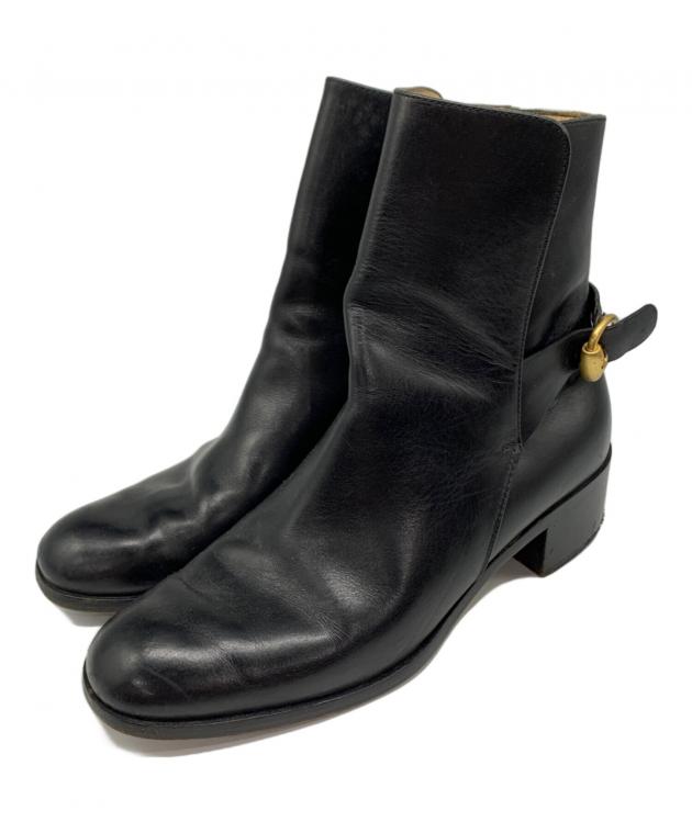 GUCCI ブーツ ショートブーツ vintage ヴィンテージ 古着 グッチ 中古・古着通販】GUCCI (グッチ) レザーショートブーツ ブラック