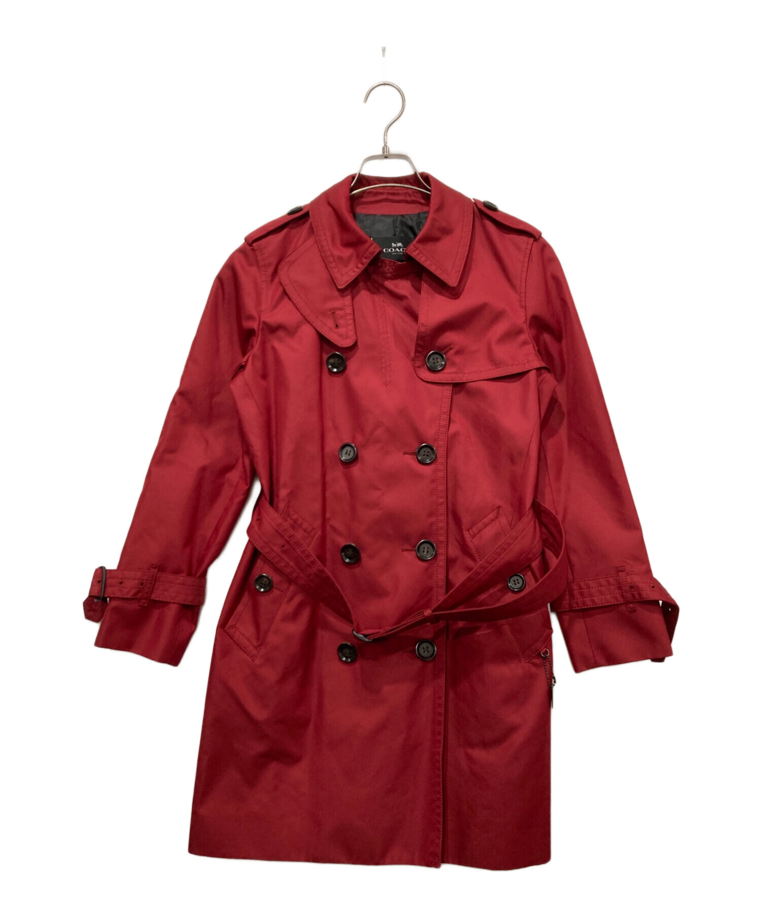 中古・古着通販】COACH (コーチ) トレンチコート レッド サイズ:SP/160
