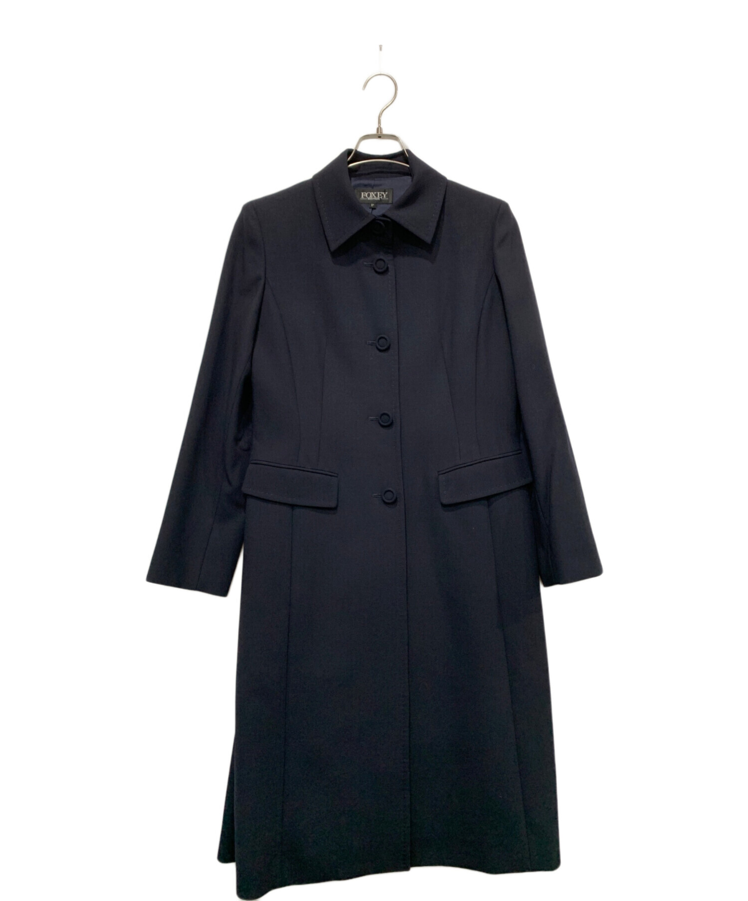 中古・古着通販】FOXEY (フォクシー) ステンカラーコート ブラック