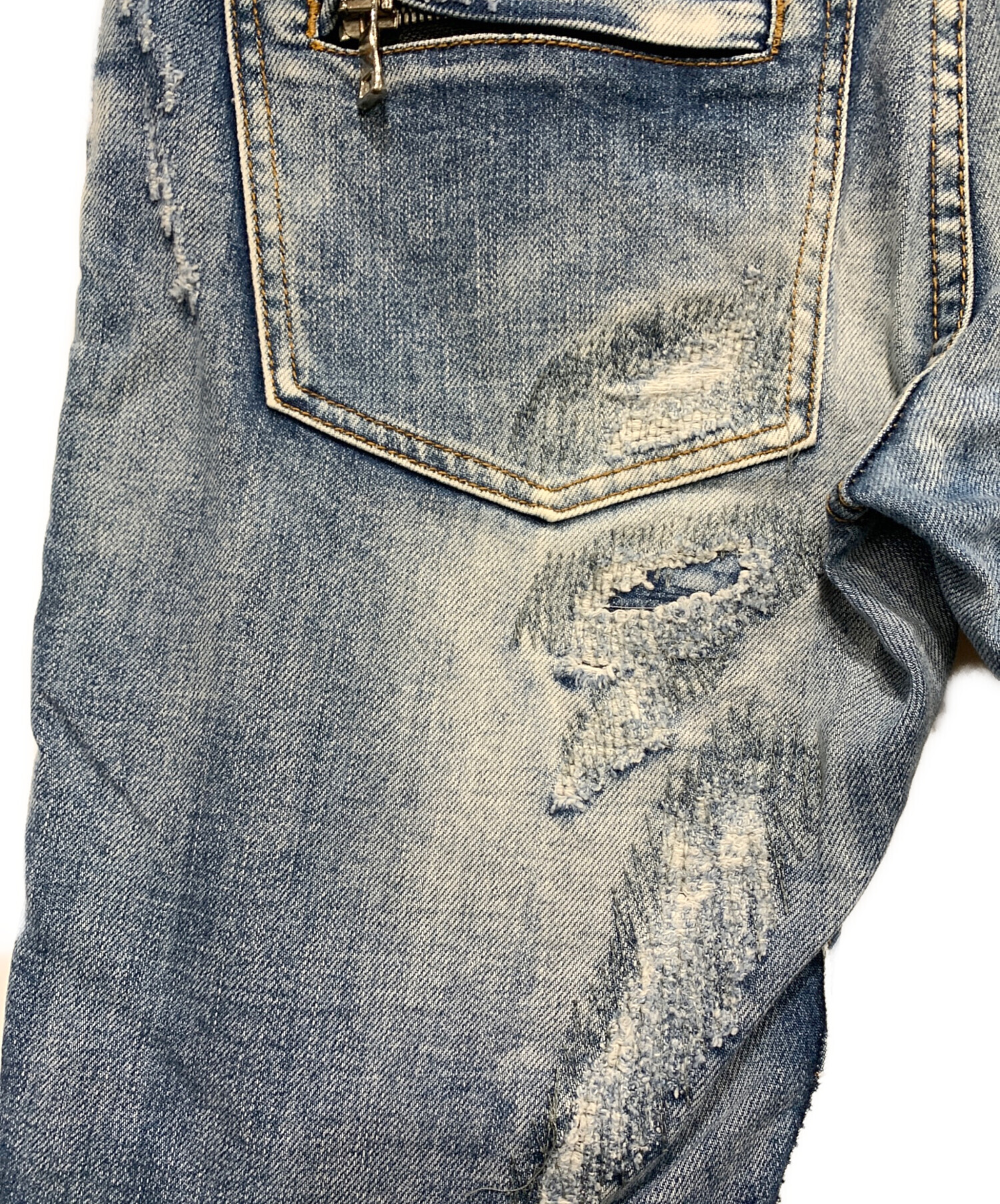 中古・古着通販】BALMAIN (バルマン) デニムパンツ インディゴ サイズ