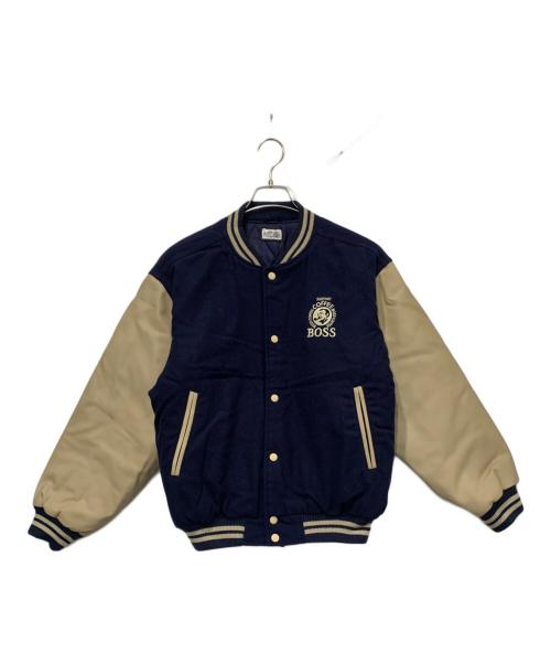 z*o様 新品　SUNTORY BOSS スタジャン ネイビー×ベージュ　ボスジ 中古・古着通販】SUNTORY (サントリー) BOSSジャン ネイビー×ブラウン