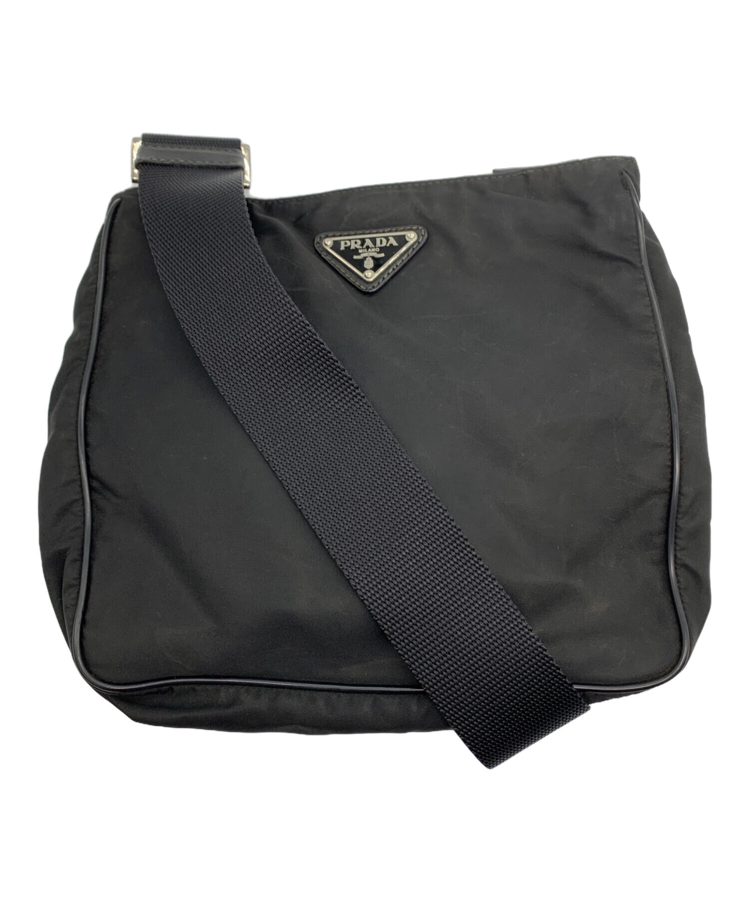 中古・古着通販】PRADA (プラダ) ナイロンショルダーバッグ ブラック