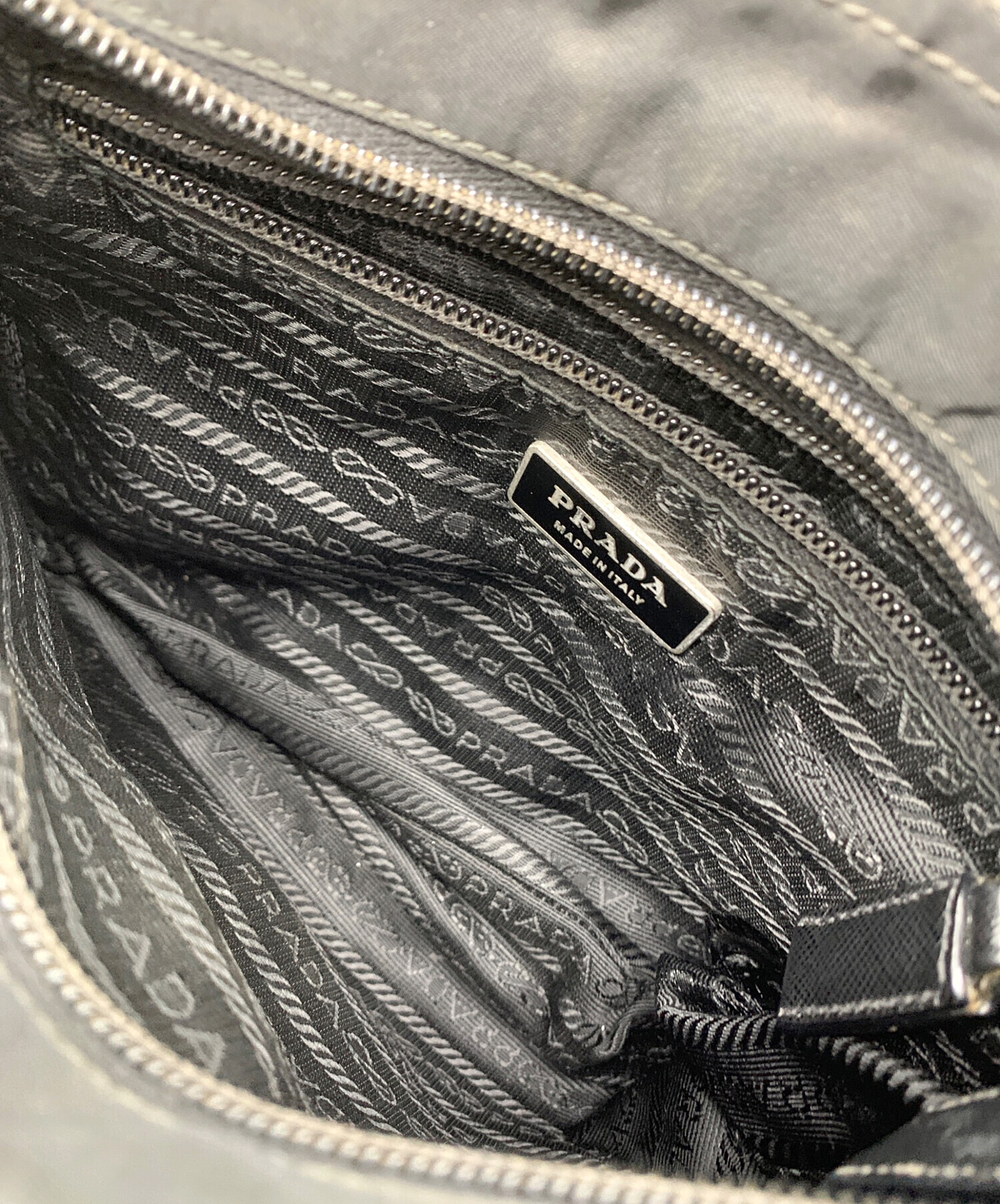 中古・古着通販】PRADA (プラダ) ナイロンショルダーバッグ ブラック