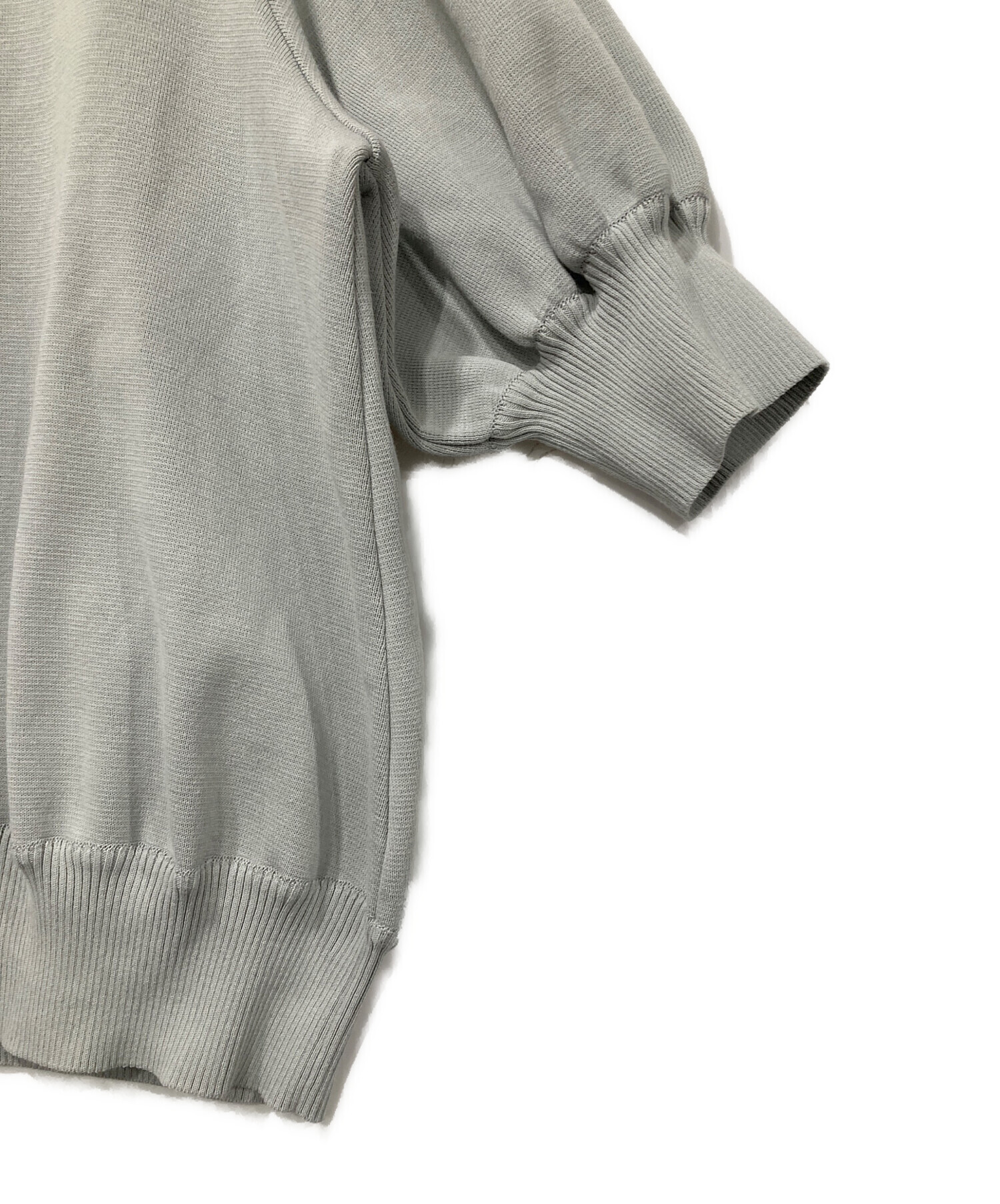 中古・古着通販】YORI (ヨリ) 半袖ニット グレー サイズ:FREE
