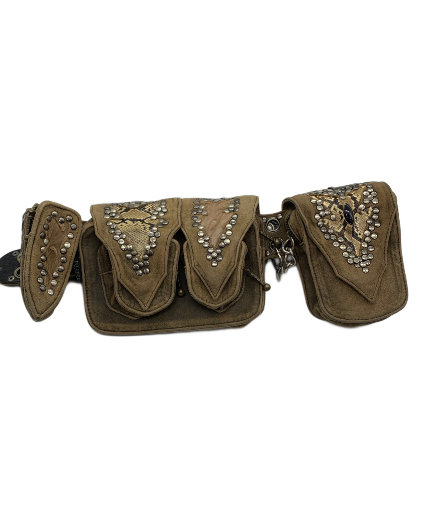 中古・古着通販】KMRII (ケムリ) 5連 ウエストポーチ ベージュ