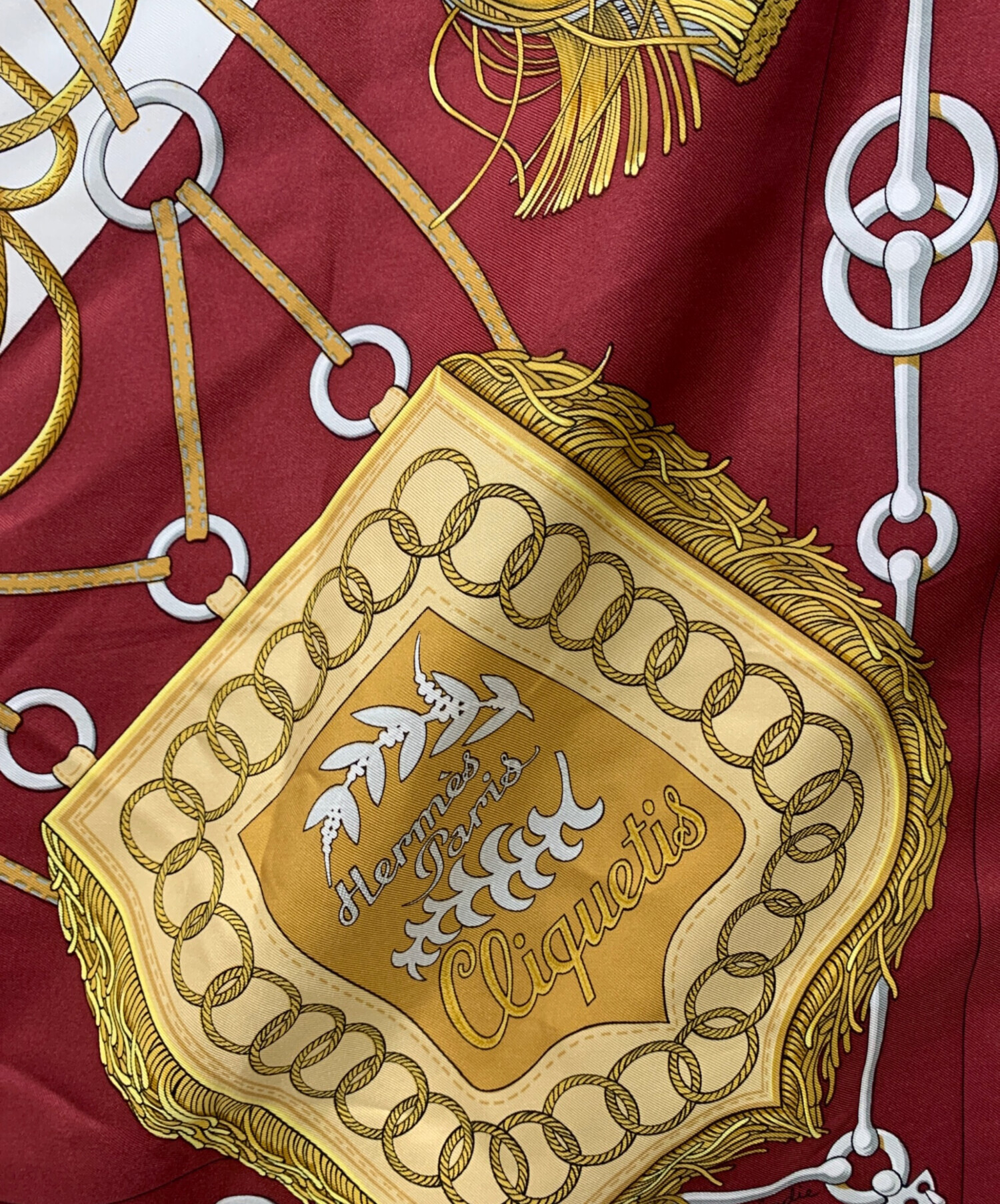 中古・古着通販】HERMES (エルメス) シルクスカーフ ワインレッド