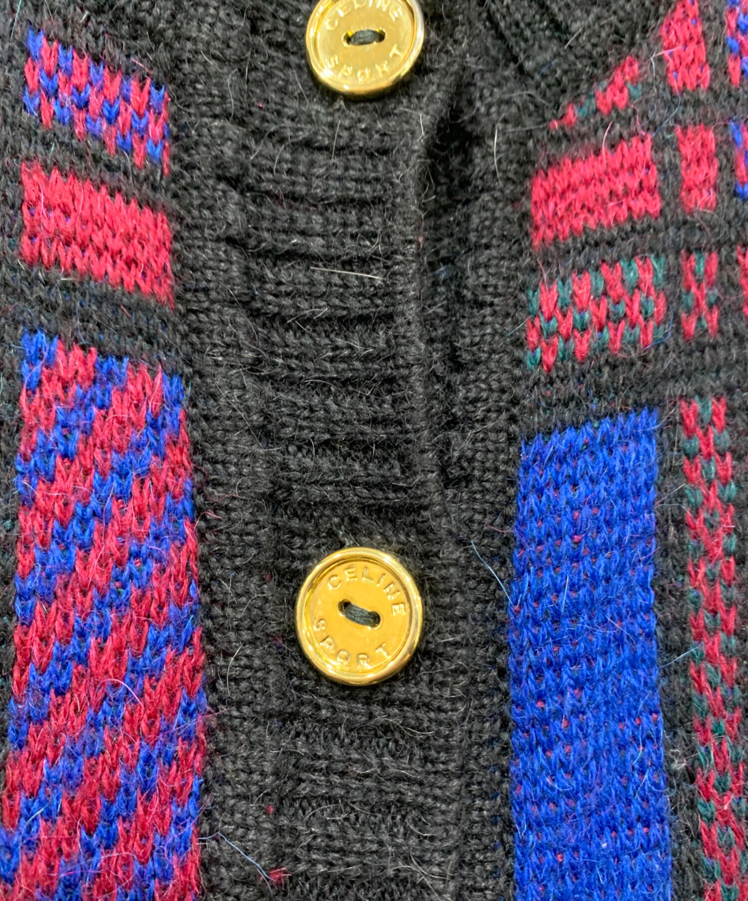 中古・古着通販】CELINE (セリーヌ) 厚手カーディガン マルチカラー