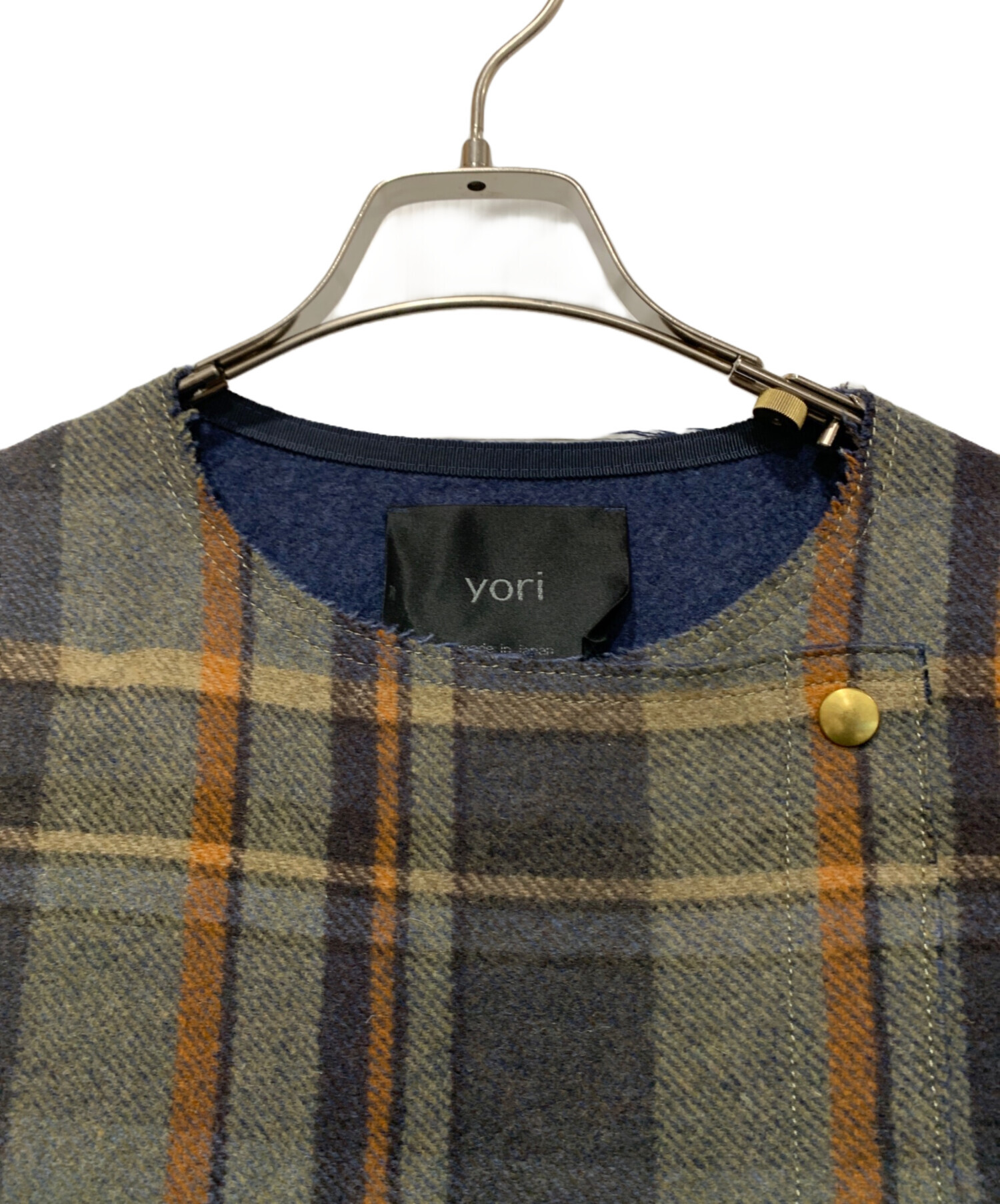 yori ヨリ ウールチェックジレ 2019 yori ウールチェックジレの通販 by みみ's shop｜ラクマ