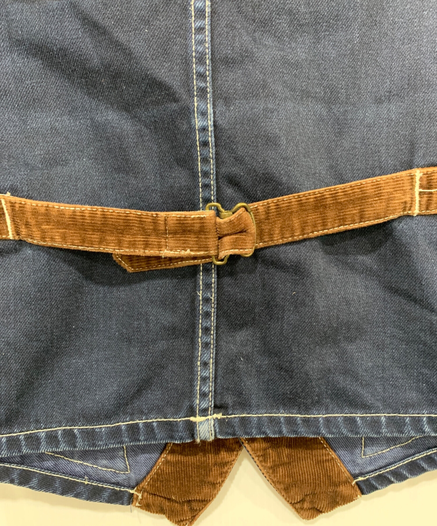 中古・古着通販】VANSON (バンソン) デニムベスト インディゴ×ブラウン 